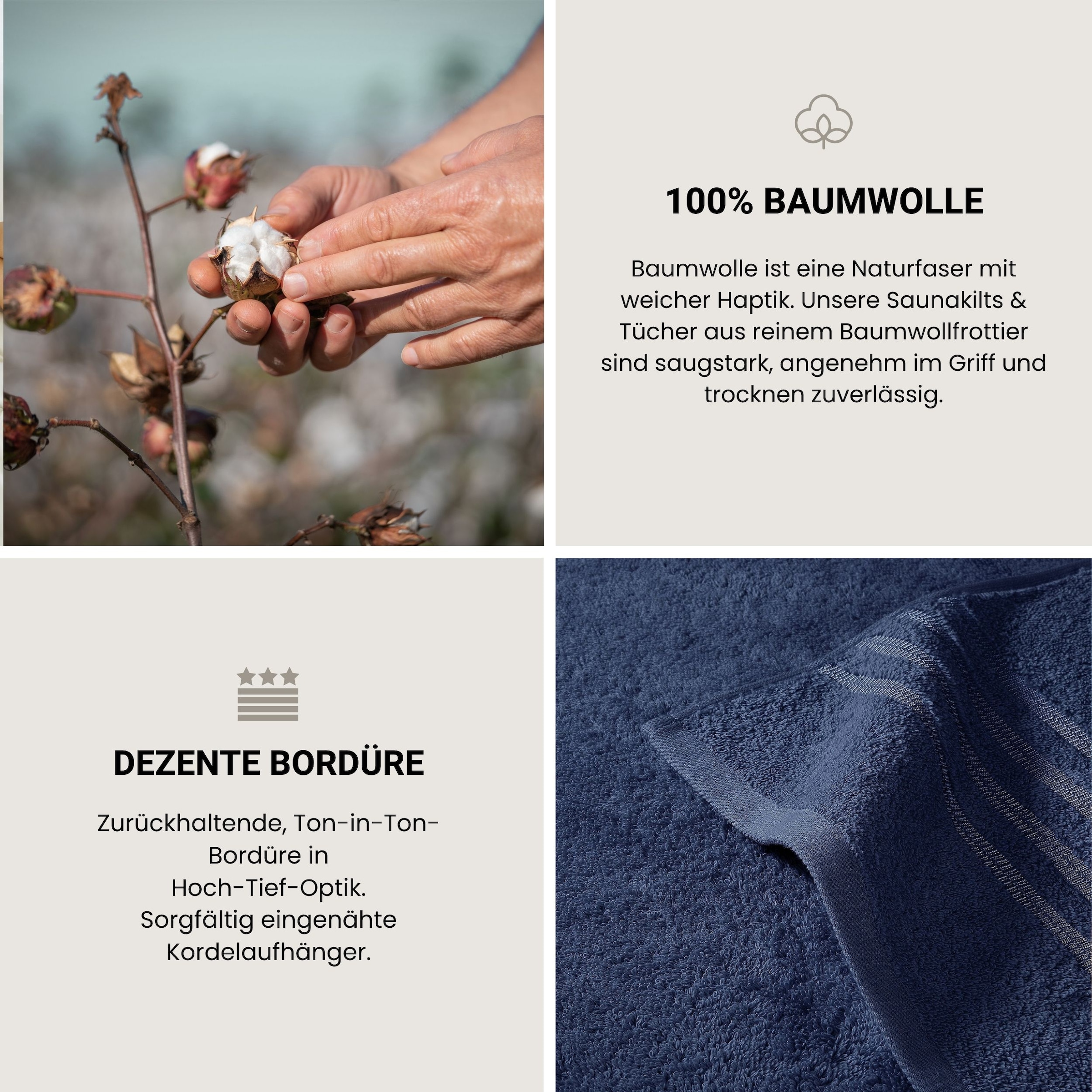 Schiesser Gaestehandtuecher »Milano aus 100% Baumwolle mit eleganter Bordüre in Hoch-Tief-Optik« Made in Green