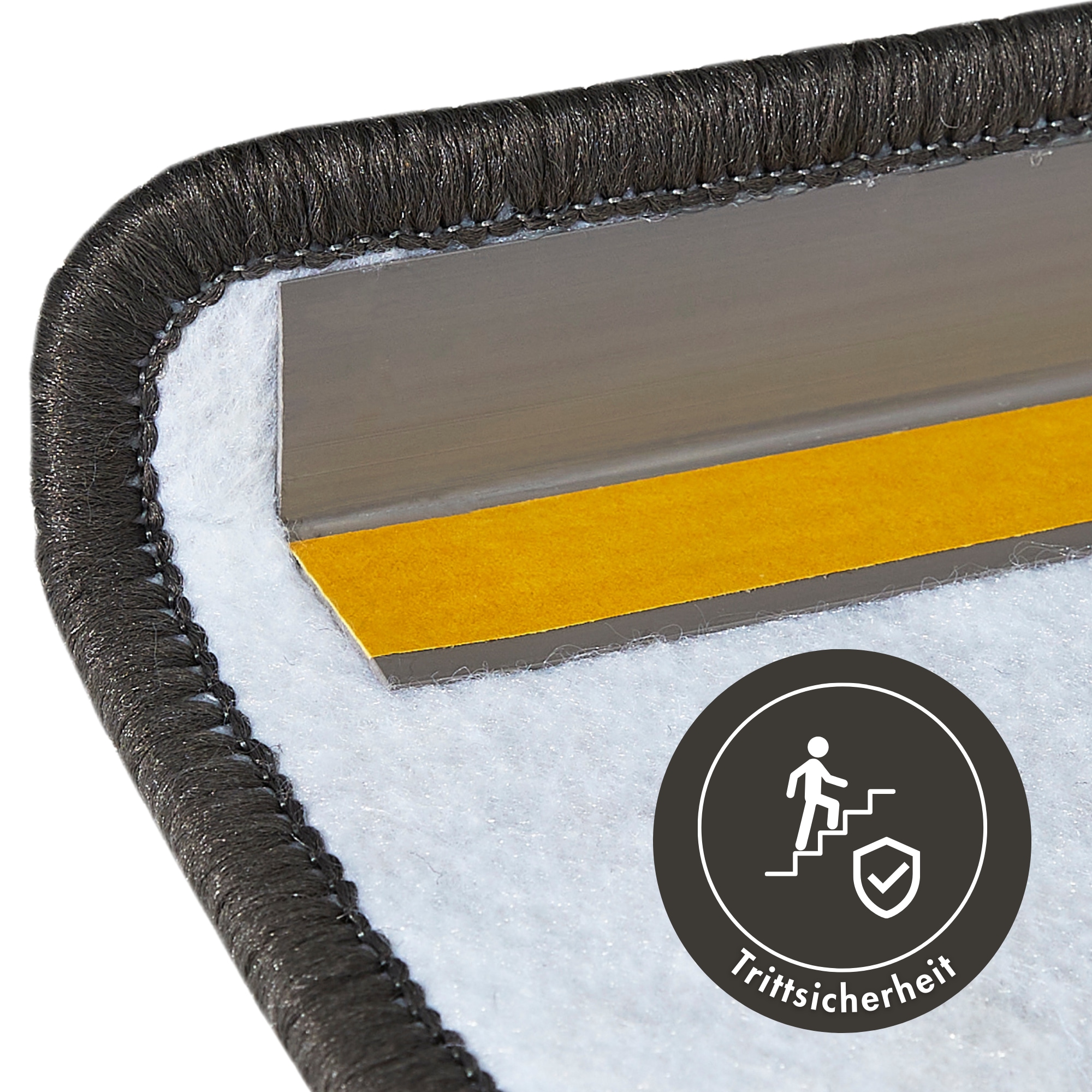 Andiamo Stufenmatte »Leo, Made in Poland« halbrund 6 mm Höhe grobe melierte Schlinge, selbstklebend, 15 Stück in einem Set