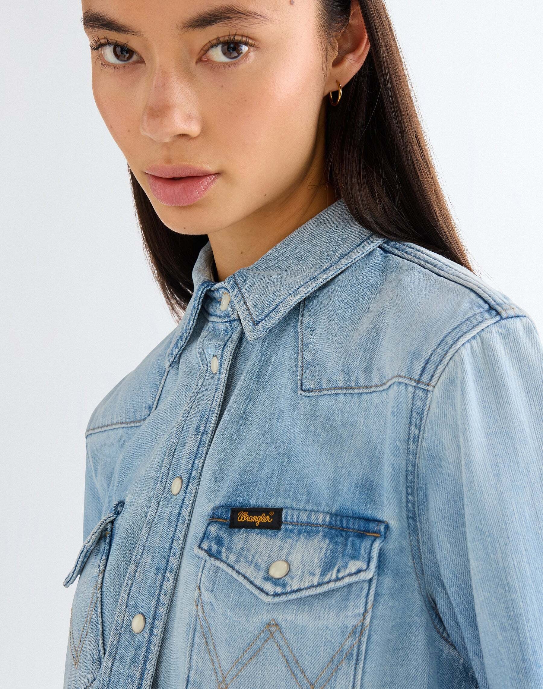 Wrangler Blouse en jean »WRANGLER Jeanshemd Heritage«