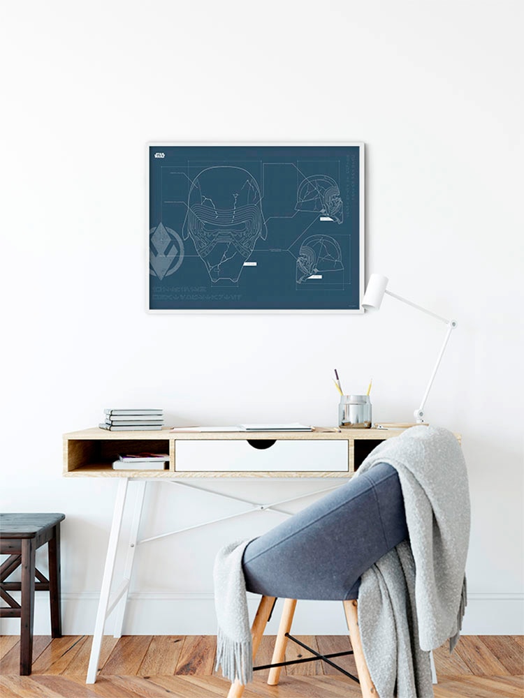 Komar Image »Star Wars EP9 Blueprint Kylo Helmet« 1 cuis tlg. Wandbild zur Dekoration im Kinderzimmer - ohne Rahmen