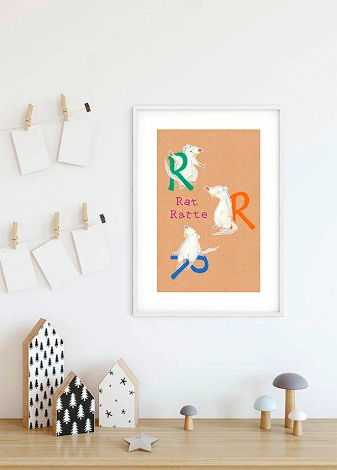 Komar Bild »ABC Animal R« Buchstaben 1 Stk. tlg. Wandbild zur Dekoration - ohne Rahmen