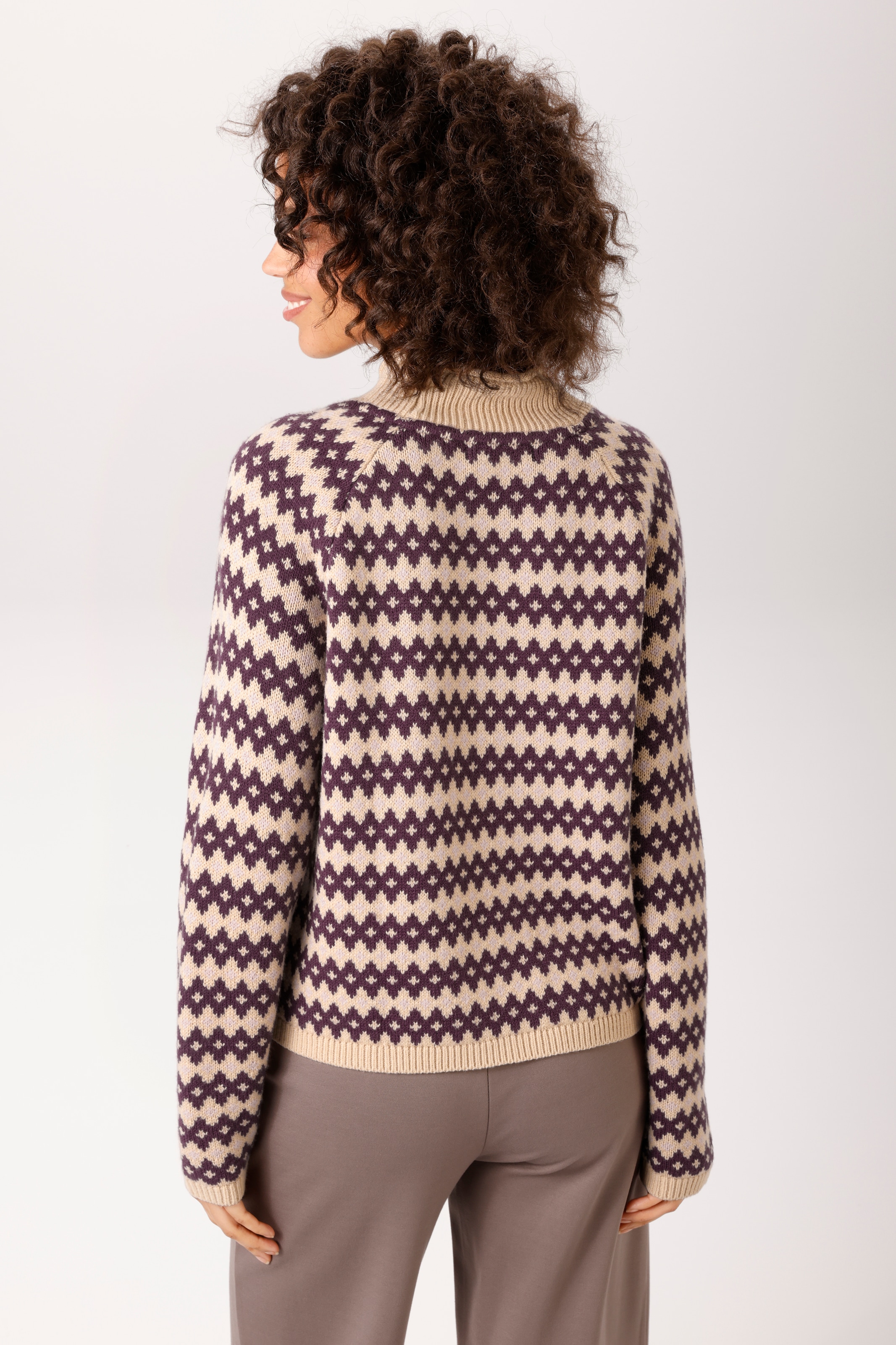 Aniston CASUAL Strickpullover mit farbharmonischem Rauten-Muster - NEUE KOLLEKTION