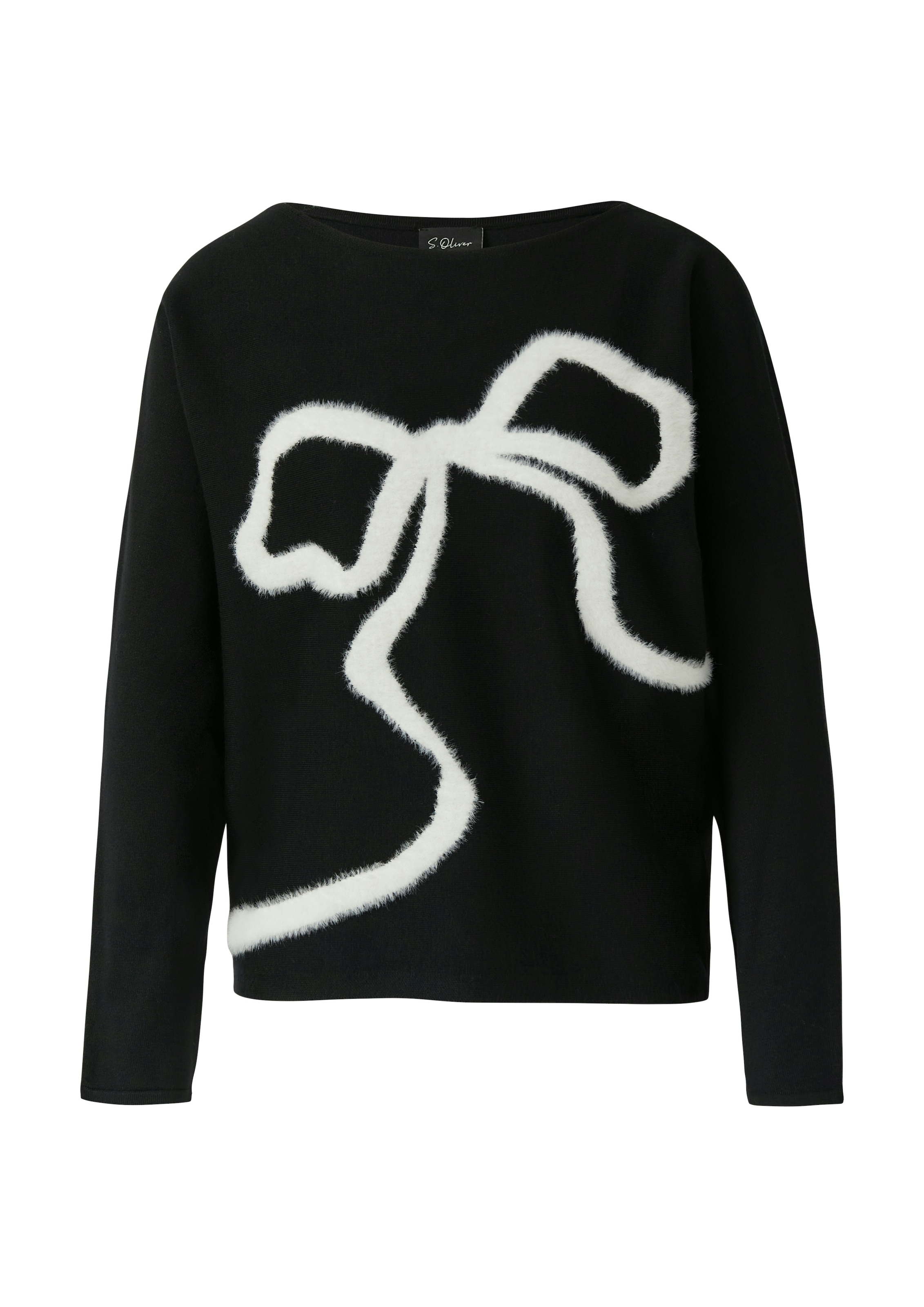 s.Oliver BLACK LABEL Strickpullover mit Intarsien Schleife