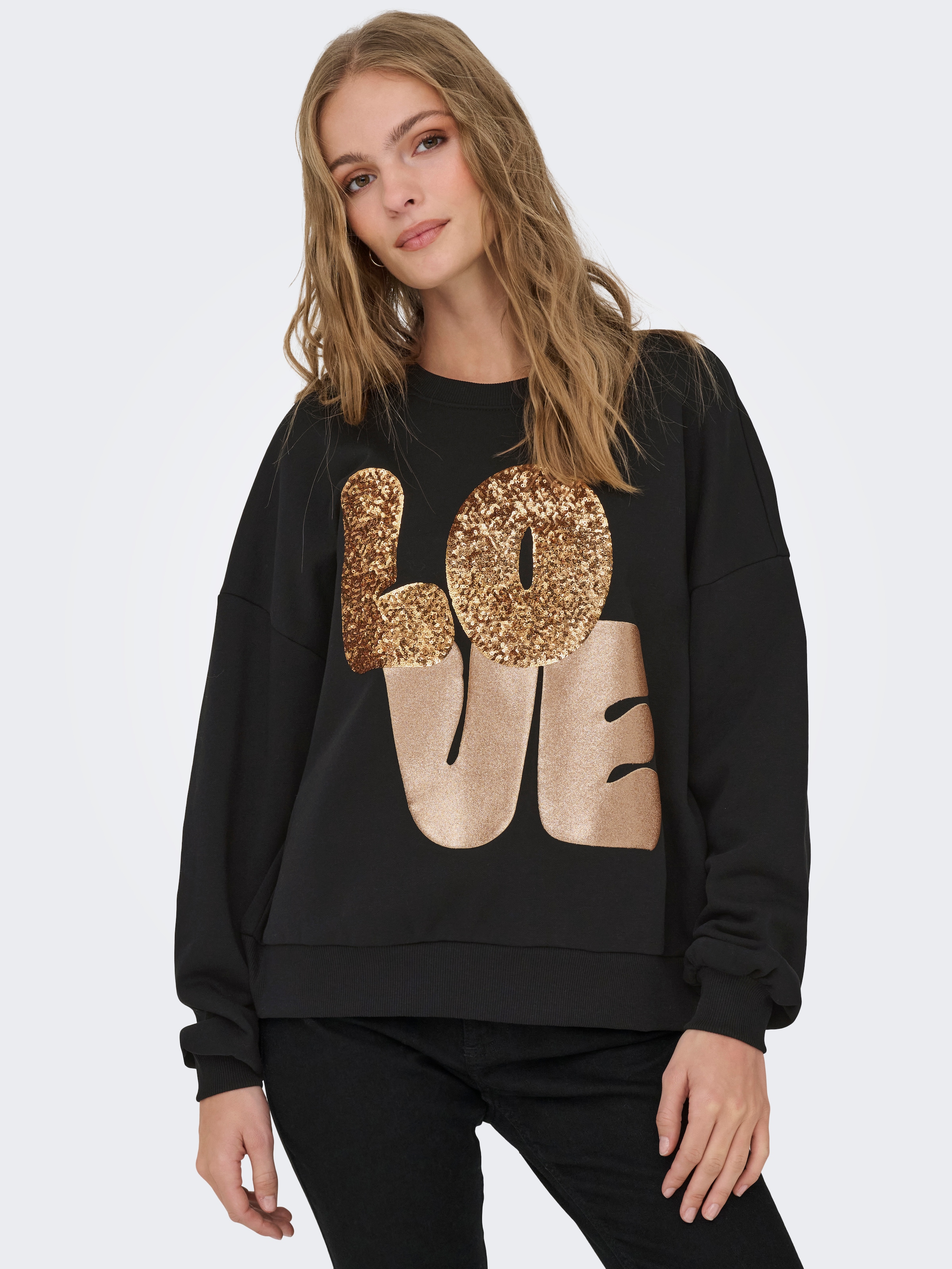 ONLY Sweatshirt »ONLLALLY L/S LOVE O-NECK CS SWT«

