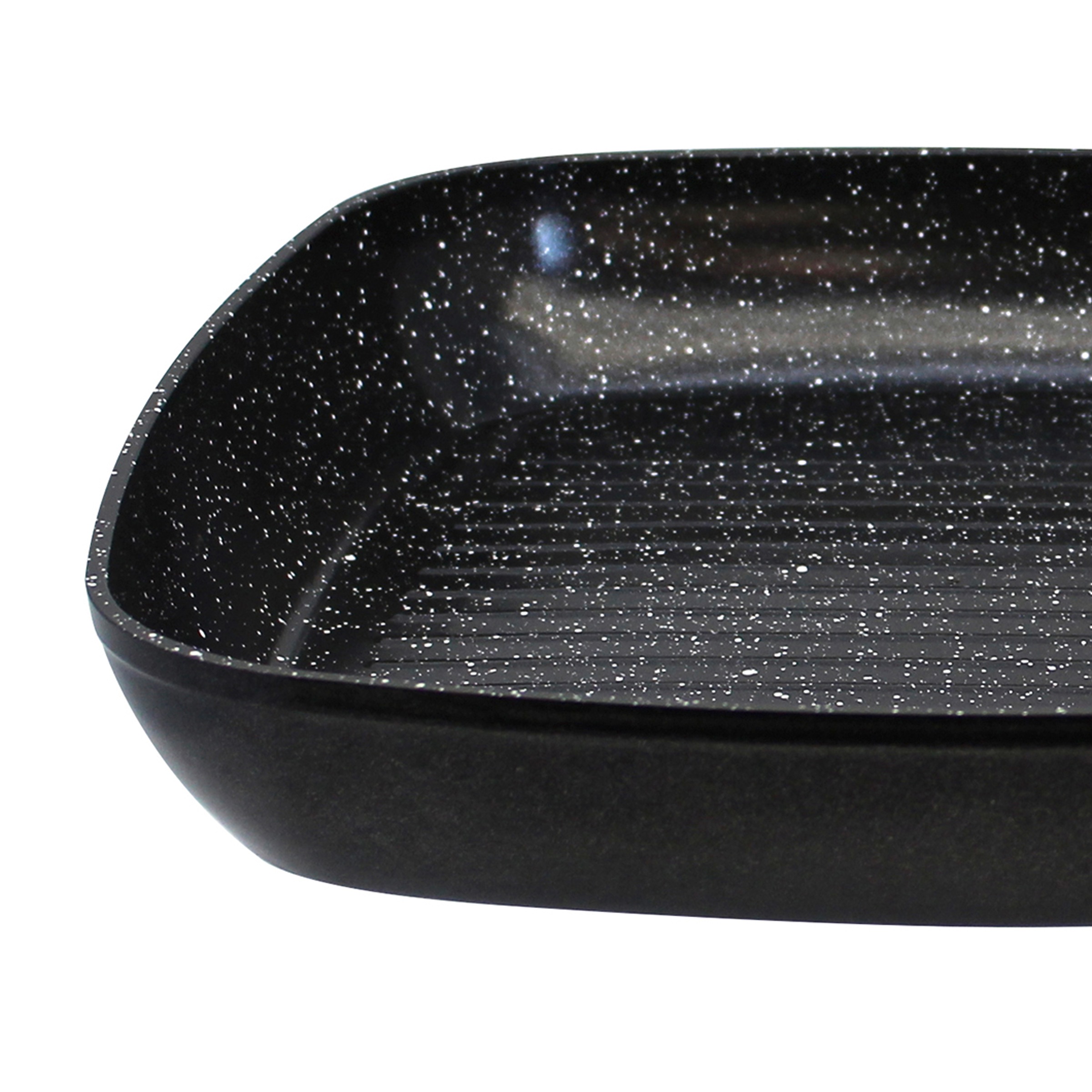 Elo Set de poêles »Pure Belugo« Aluminium Ensemble, je 1 Bratpfanne Ø 20/24 cm, 1 Grillpfanne 28x28 cm, 1 Servierzange, 4 cuis tlg. keramische Beschichtung, Induktion