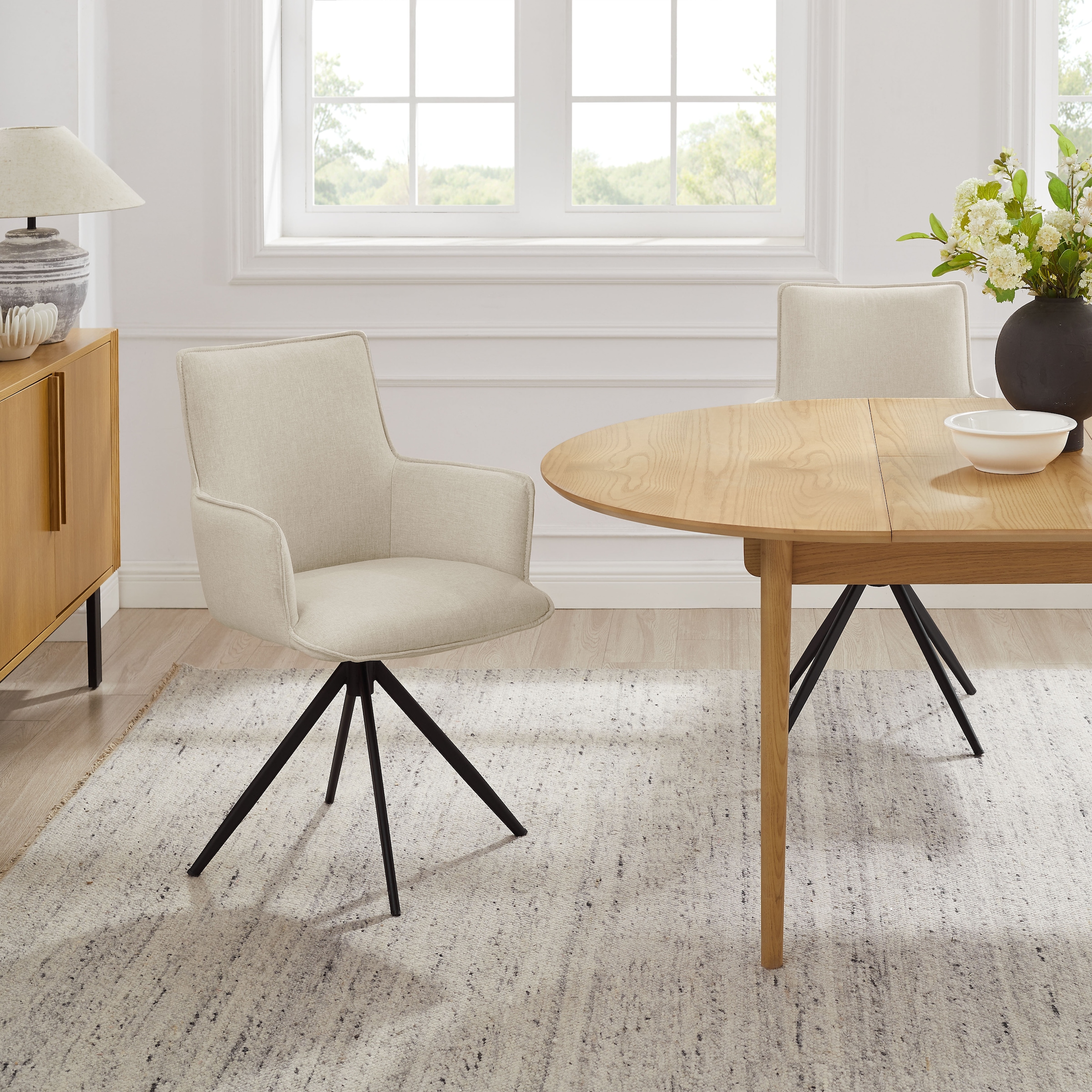 GOODproduct Drehstuhl »Amoreve« (Set) 2 Stk.Strukturstoff,  Metallgestell, 360 Grad Drehfunktion