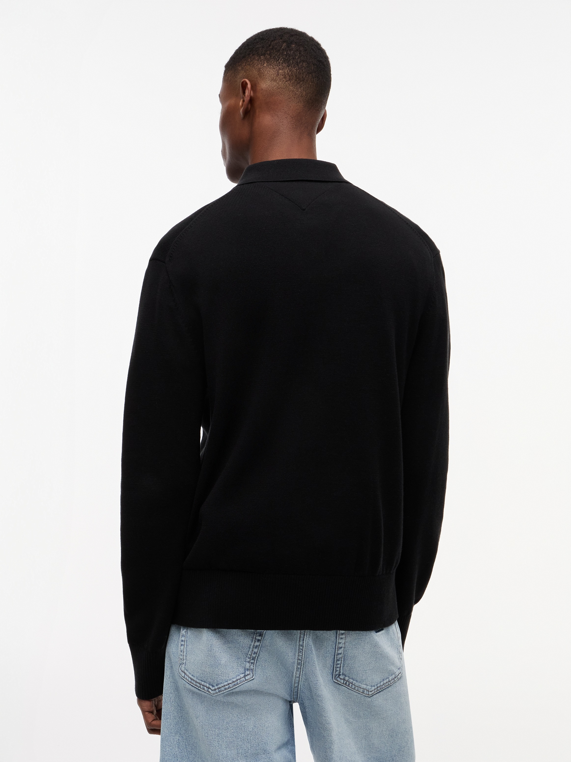 Tommy Jeans Pull à col polo »TJM SLIM ESSENTIAL POLO SWEATER« avec broderie du logo