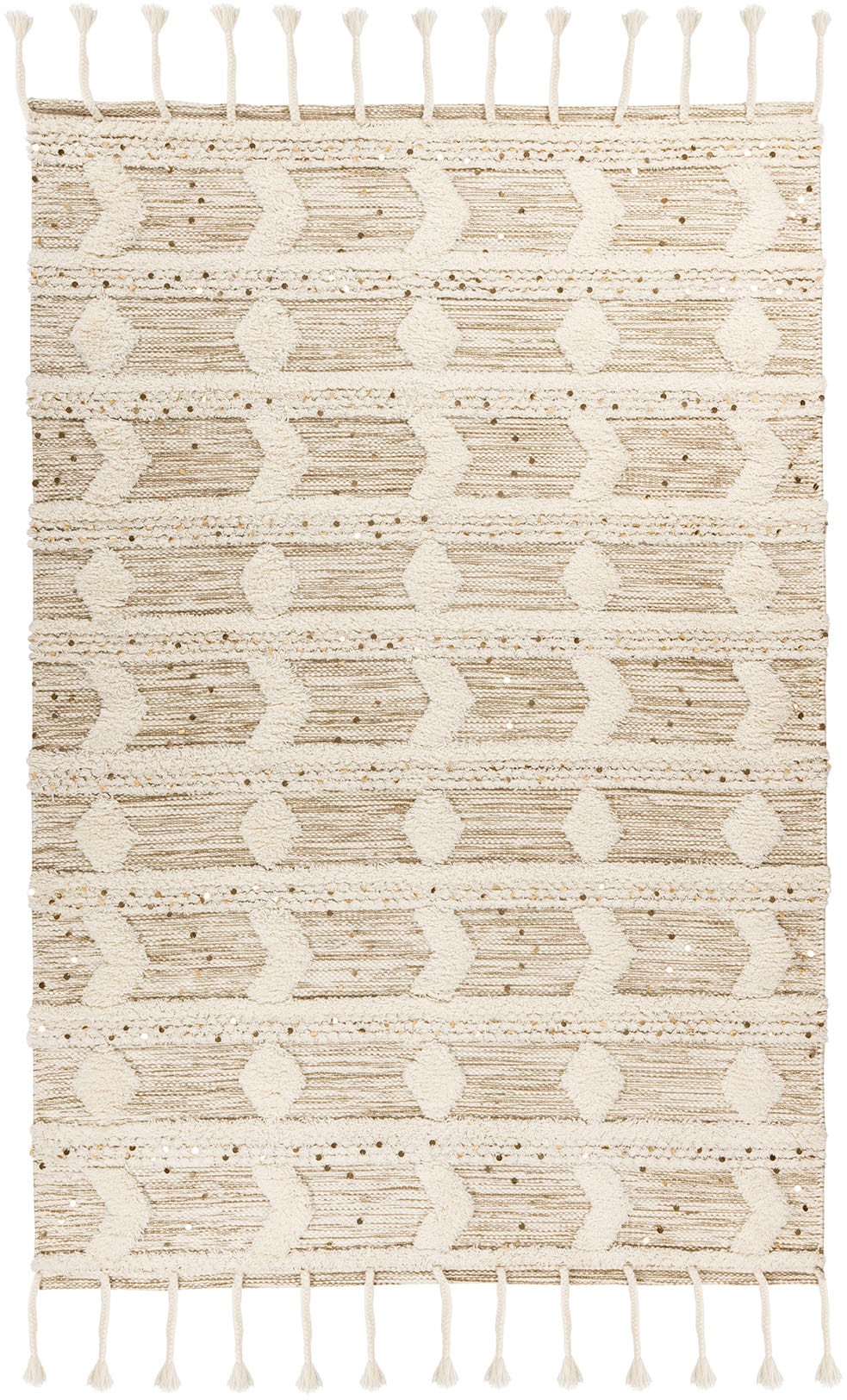 me gusta Wollteppich »Bohist 425« rechteckig 18 mm Höhe Wohnzimmer, Hoch-Tief-Struktur, Boho, Ethno