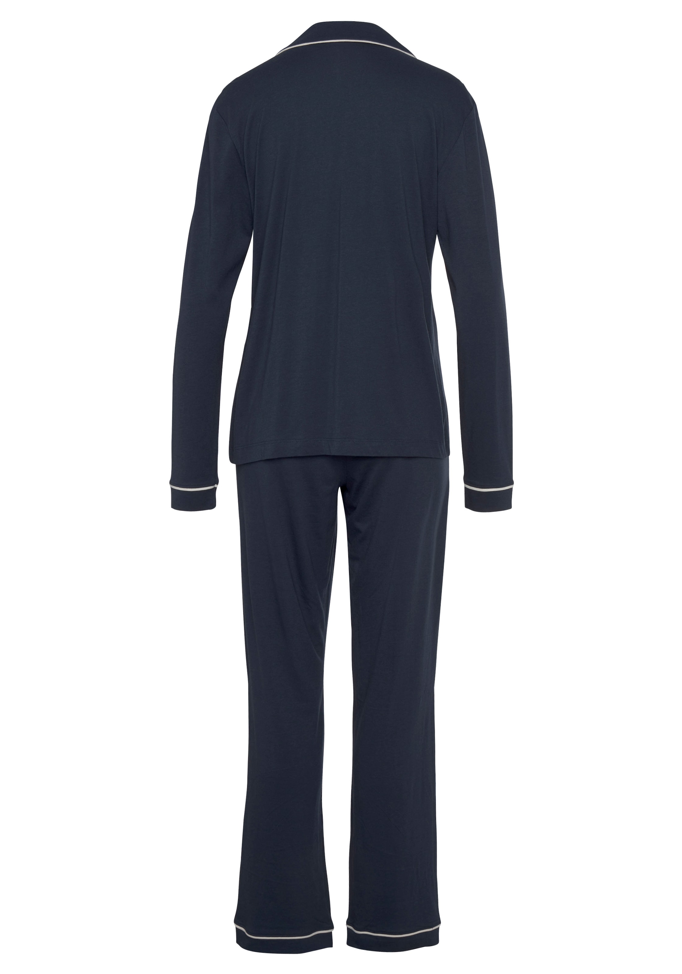 LASCANA Pyjama 2 tlg. mit Kontrastpaspeln