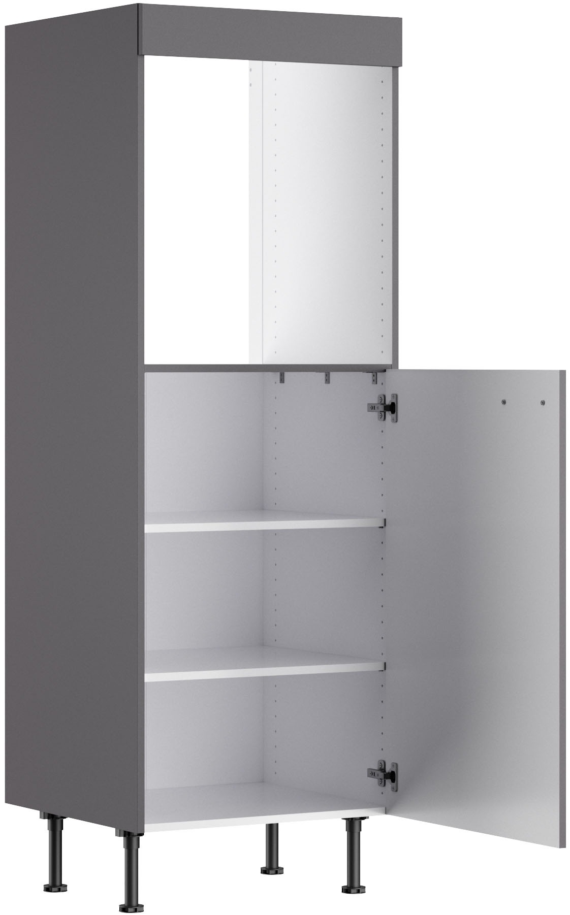 KOCHSTATION Armoire d'encastrement pour four »KS-Paula« 60 cm breit, 176 cm hoch, mit 1 festen Blende, 1 Tür, 2 Einlegeböden