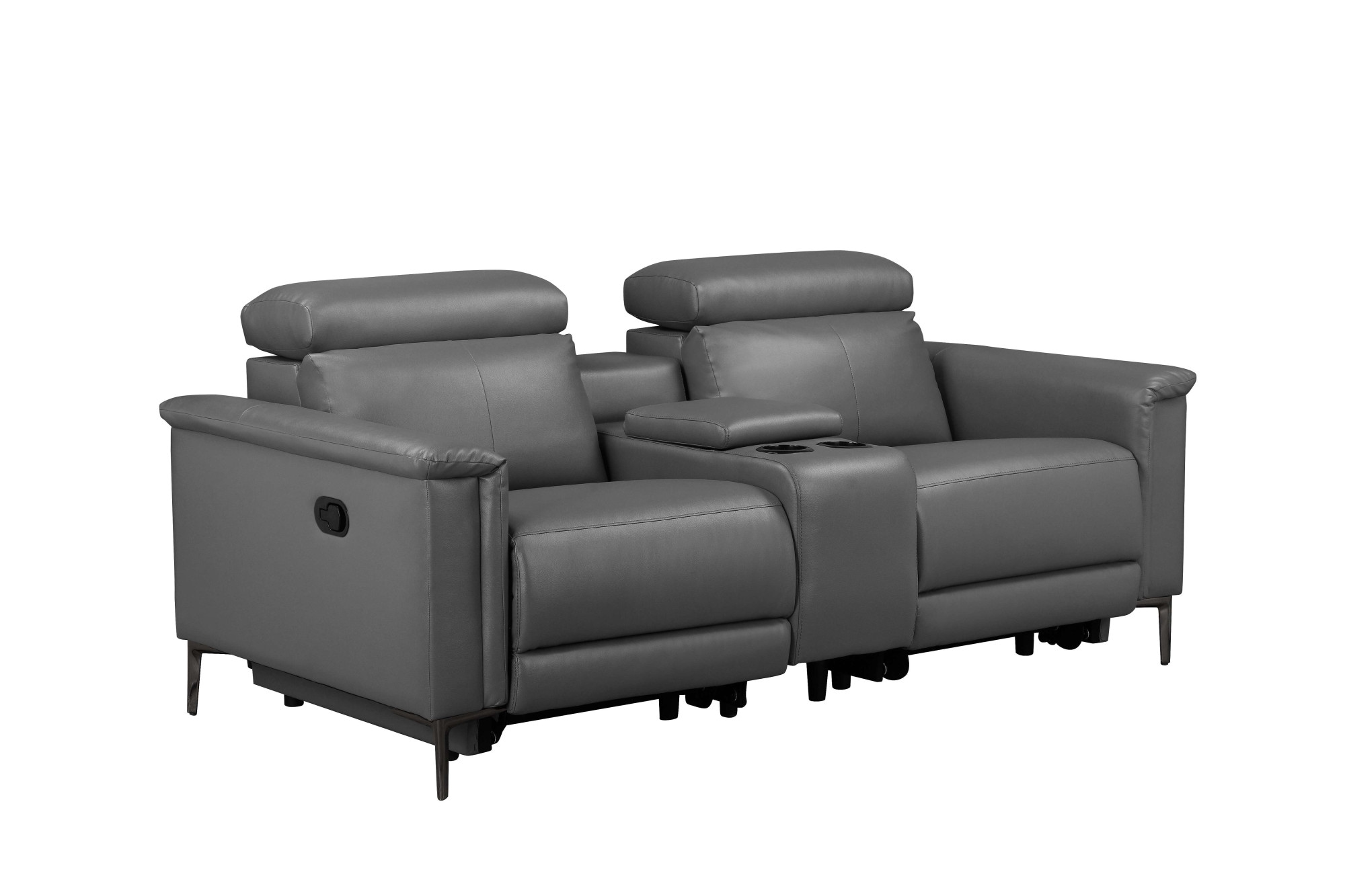 GOODproduct 2-places »LUND,Lederoptik, Kinosofa, Relaxfunktion, TV-Sessel, man./elektrisch« électrique avec USB-A, réglage de la tête, porte-boissons et compartiment de rangement
