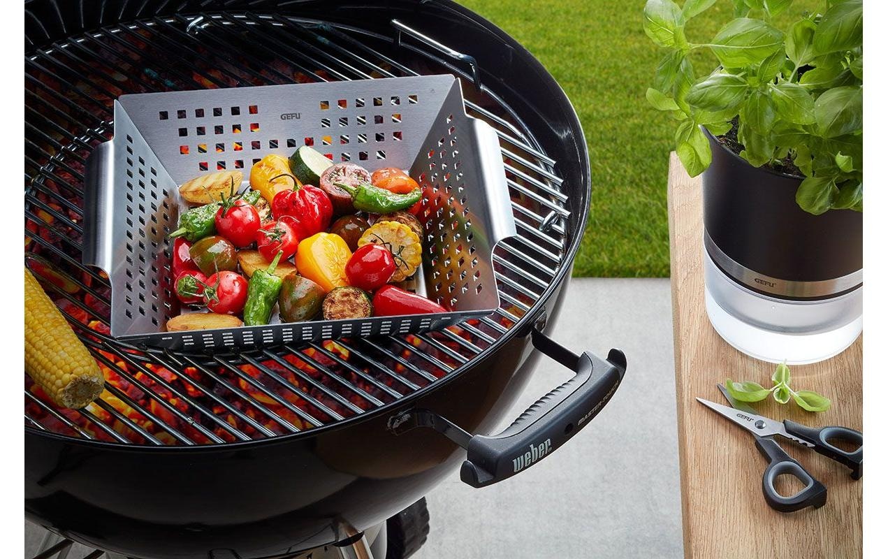 GEFU Barquette de barbecue »BBQ 4.5 x 31.5 x 21 cm« acier inoxydable