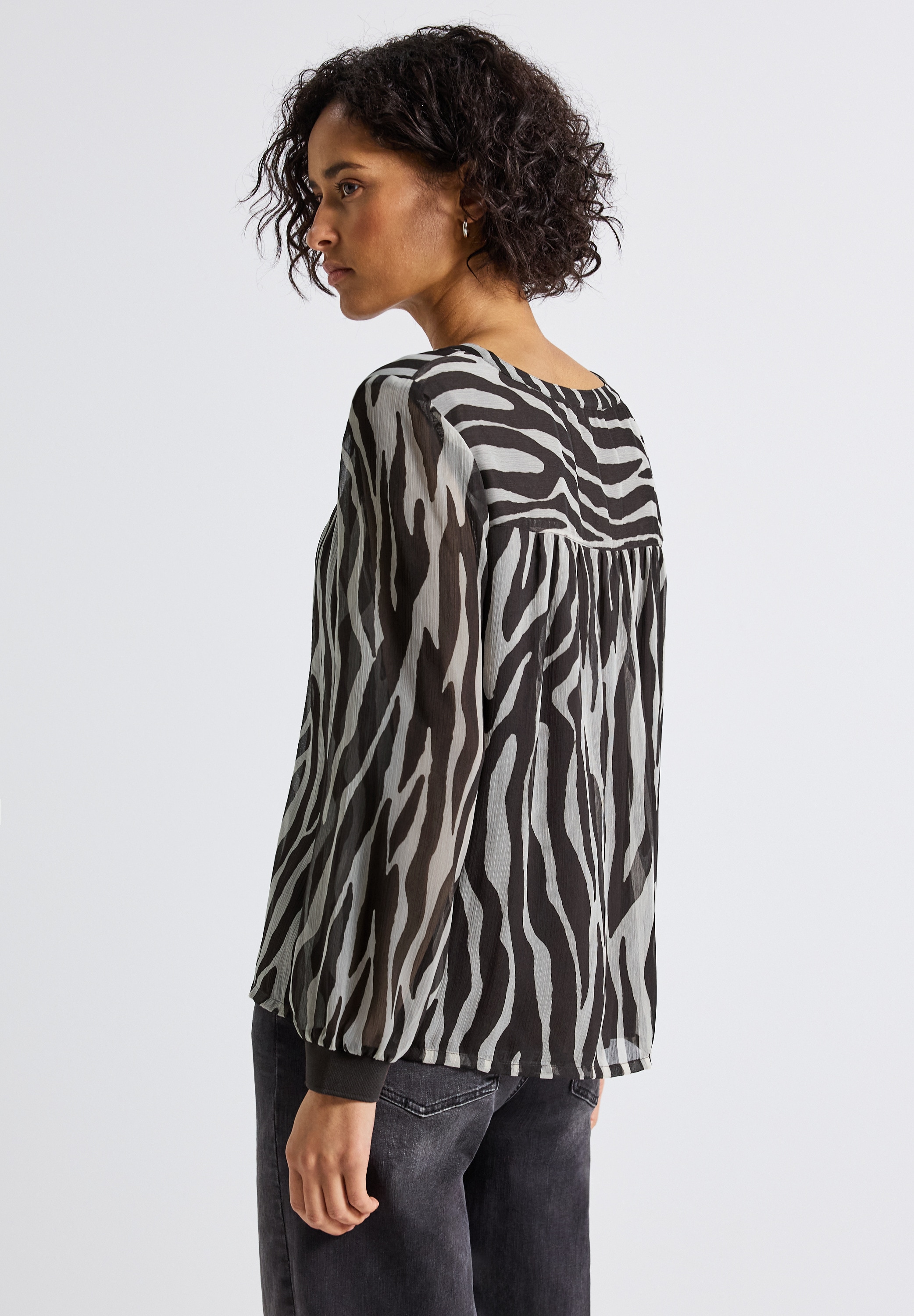 STREET ONE Blouse en mousseline , mit Zebra-Print
