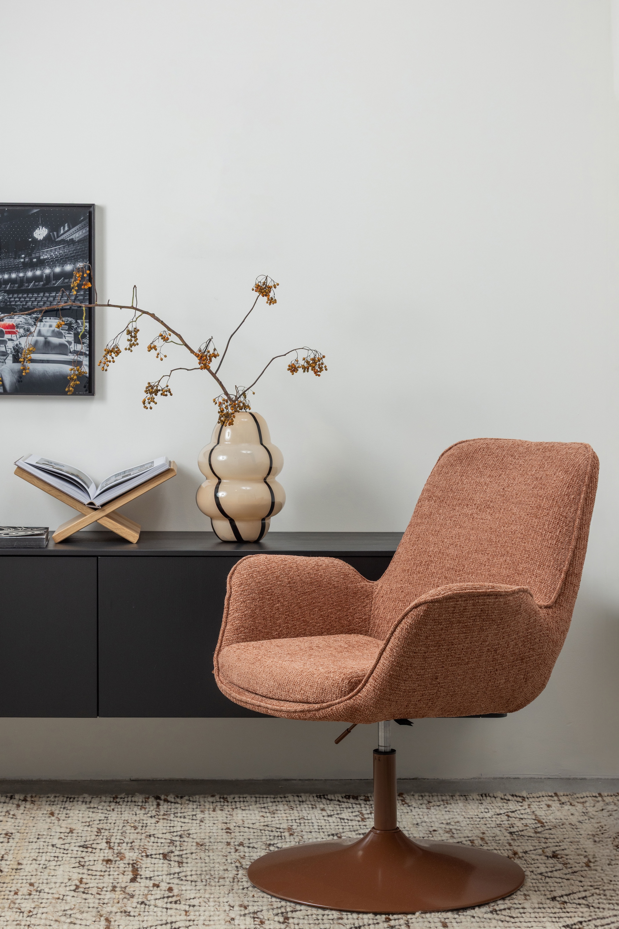 WOOOD Fauteuil pivotant »Marten mit Nova-Gewebtem Bezug höhenverstellbar B 79 x T 76 x H 91 cm« capacité de charge 120 kg, très haute résistance à l'usure, accoudoirs intégrés