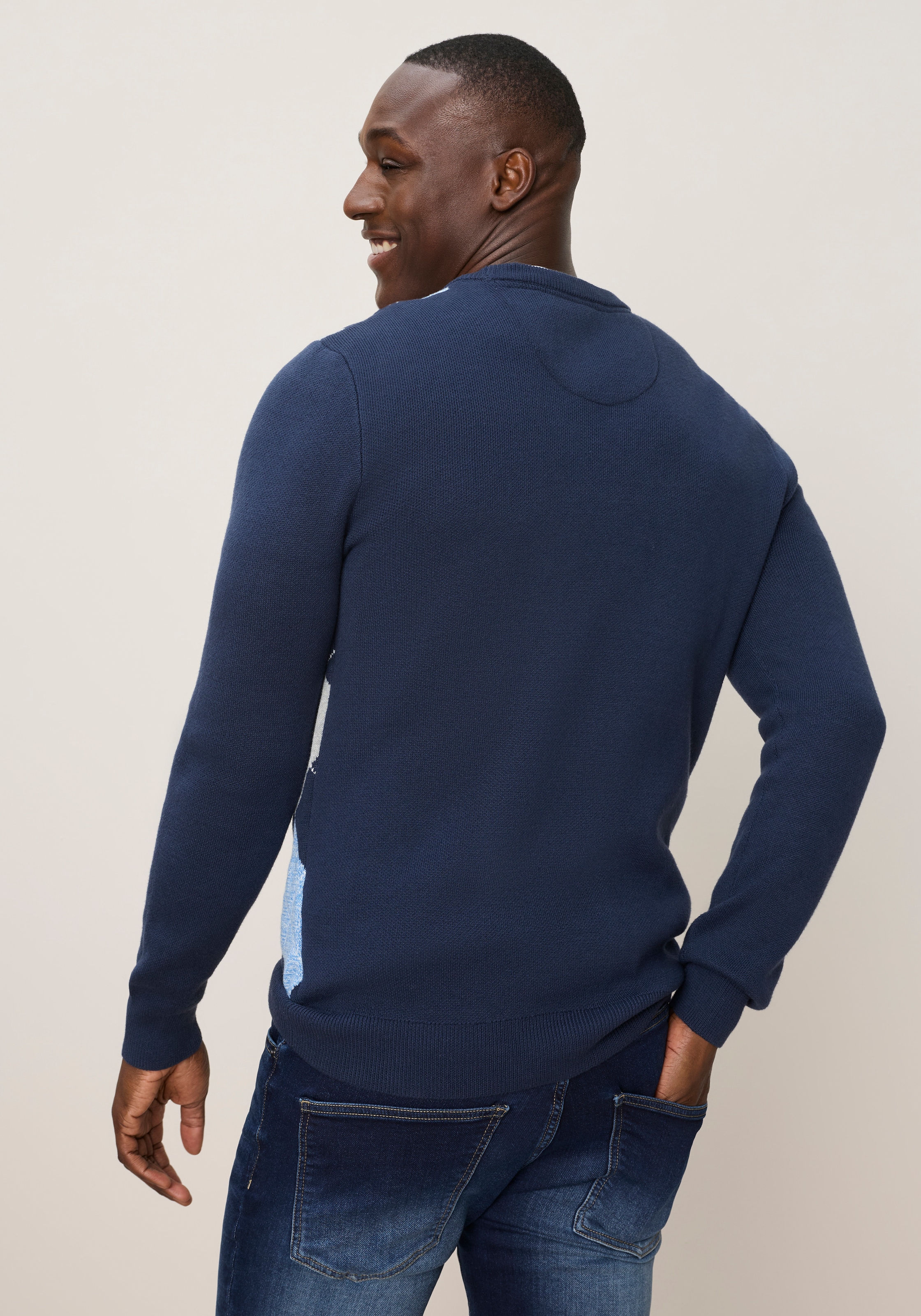 DELMAO Rundhalspullover »Trendiger Style !« Feinstrick mit Rautenmuster, ideal für die Übergangszeit