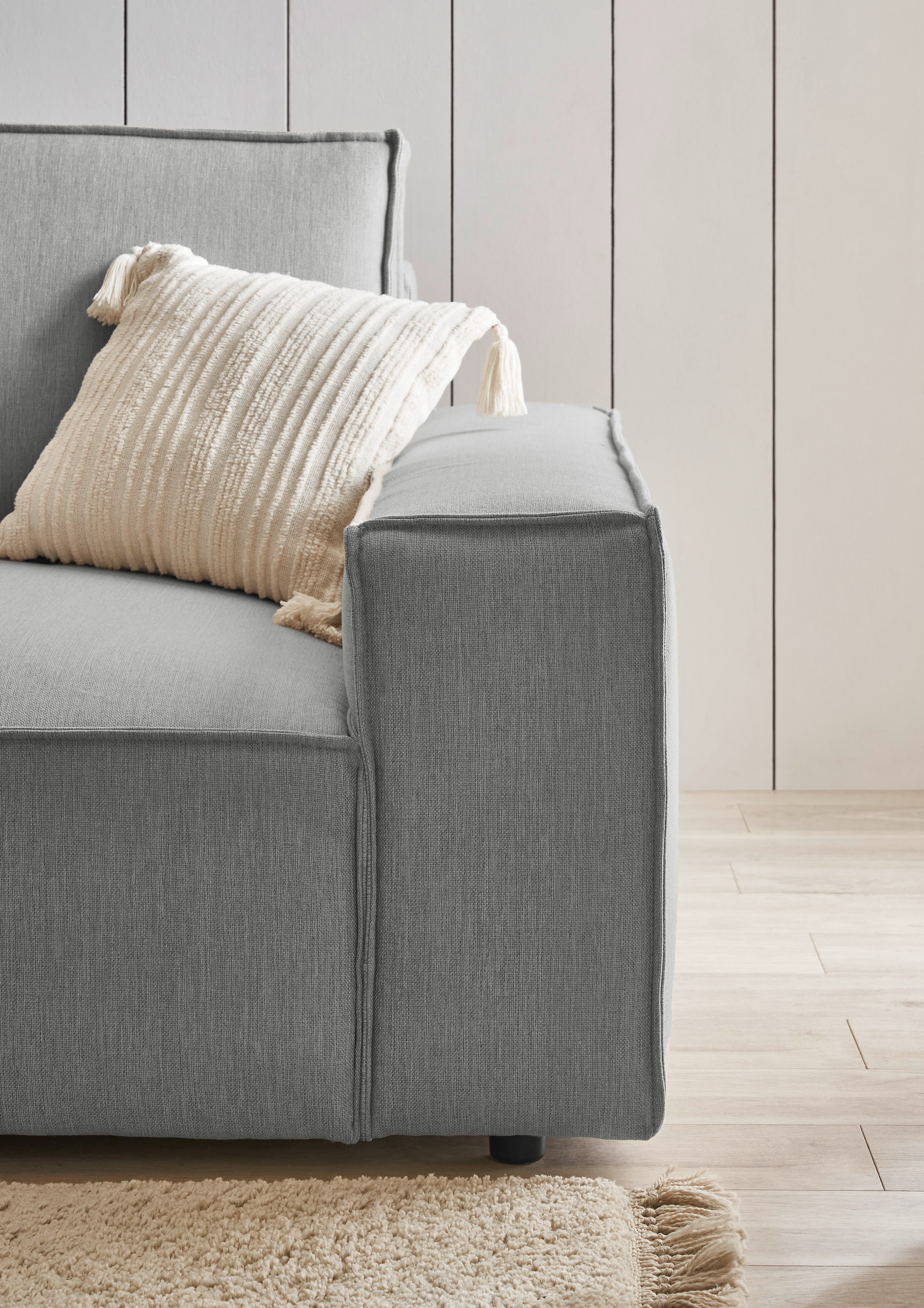 Home affaire Canapé d'angle »NEU: SHERWOOD XXL 284, Big-Sofa L-Form, tiefe Sitzfläche 95 cm, Cord« Recamiere rechts/links, als Schlafsofa stellbar, Cord u. Leinenoptik