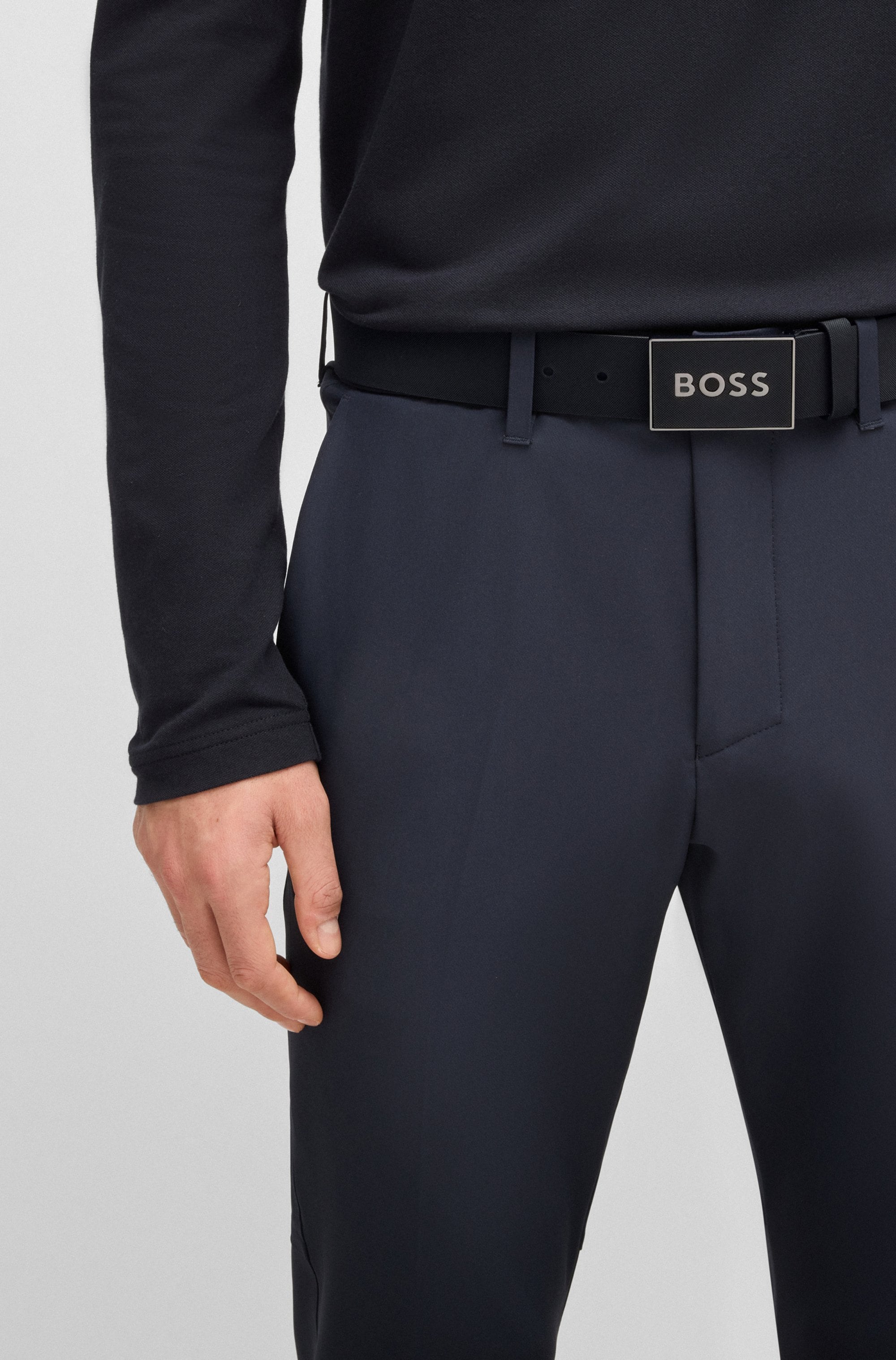 BOSS Ceinture en cuir »Boss Icon-S1 Sz40« mit grossem BOSS Schriftzug auf der Schnalle