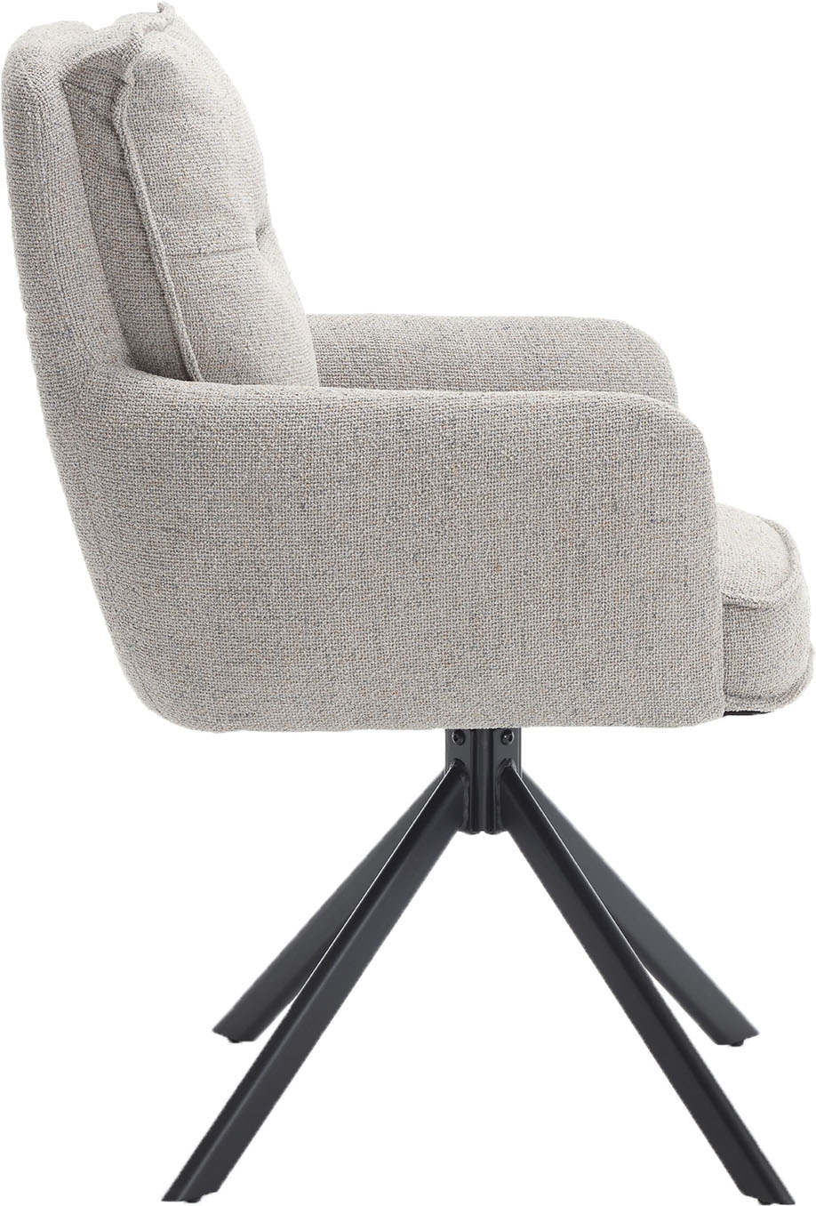 SalesFever Chaise de salle à manger »Austin - Armlehnstuhl mit hochwertiger Taschenfederkern-Polsterung« () 1 cuisEsszimmersessel: 360° Drehfunktion mit stilvollem Metallfuss