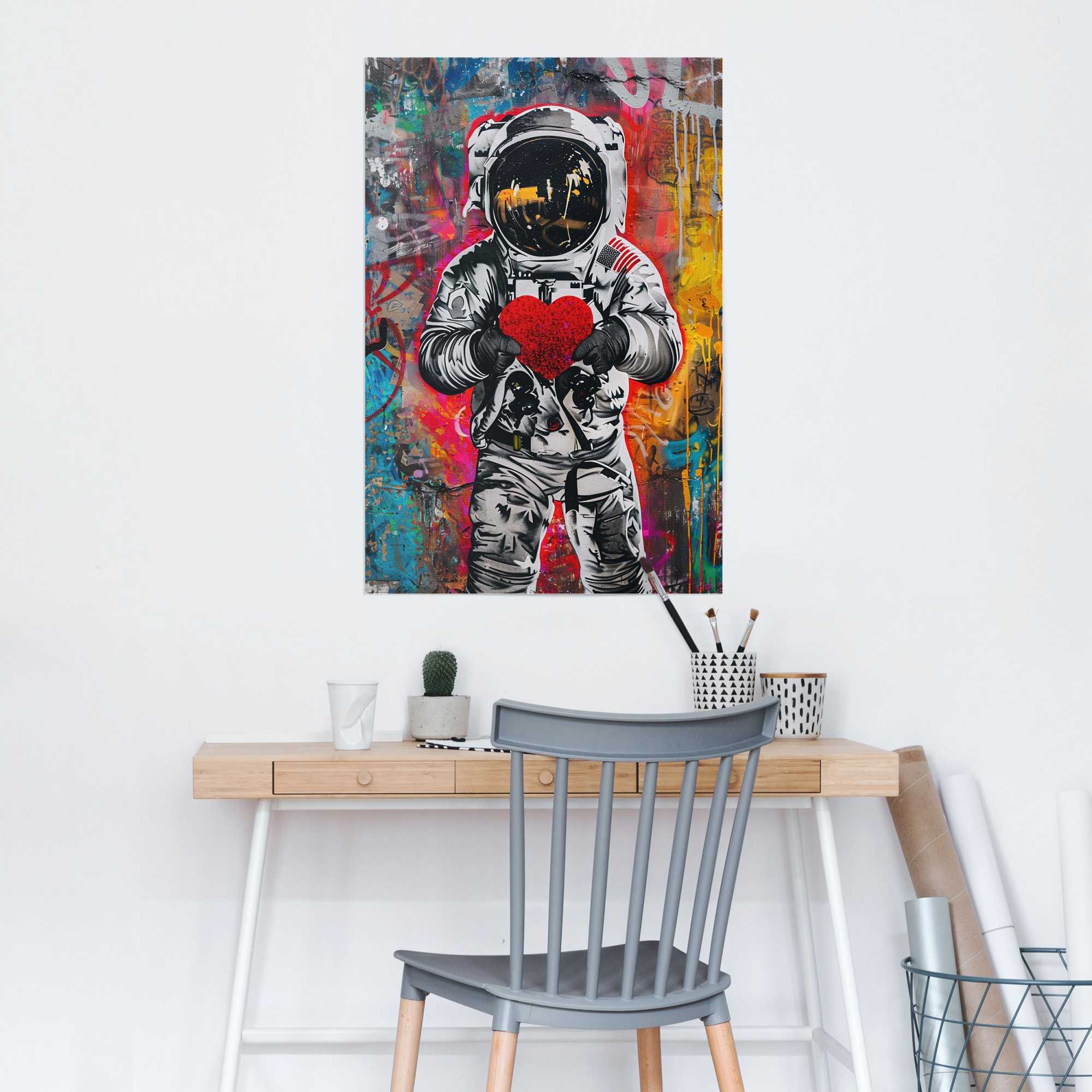 Reinders! Poster »Astronauten-Graffiti« Kinderzimmer - Mehrfarbig - 150 gr.  Papier - Menschen - 61x91,5 cm