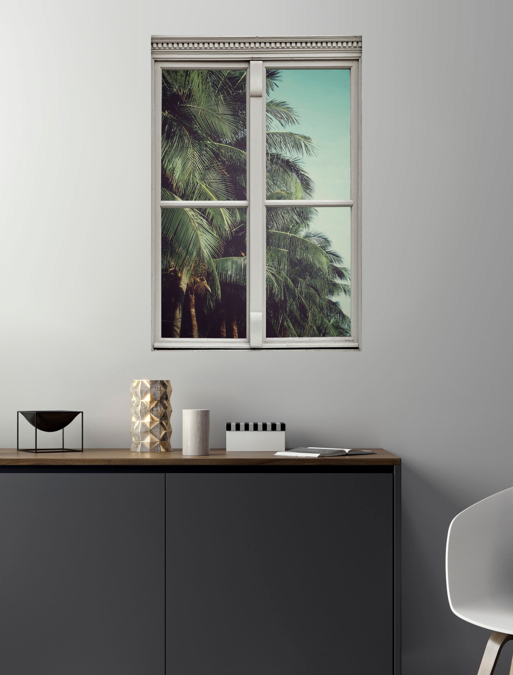 queence Wandsticker »Palmen« Wandsticker, Wandbild, selbstklebend, 3D, Fenster