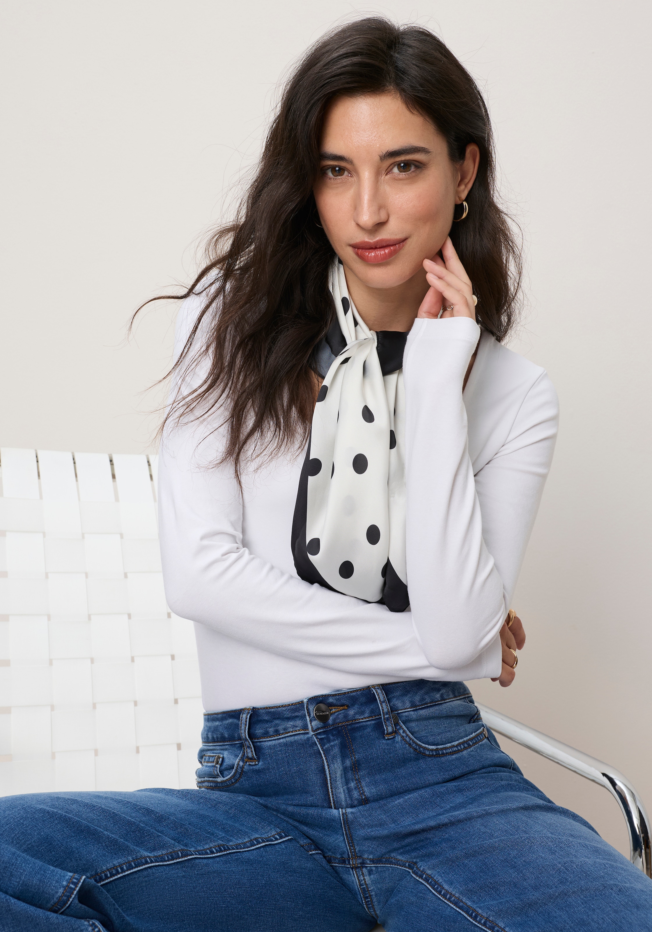 Tamaris T-shirt à manches longues »im Doppelpack, aus elastischer Baumwollqualität« Paquet, 2,  coupe très ajustée, forme longueur hanches