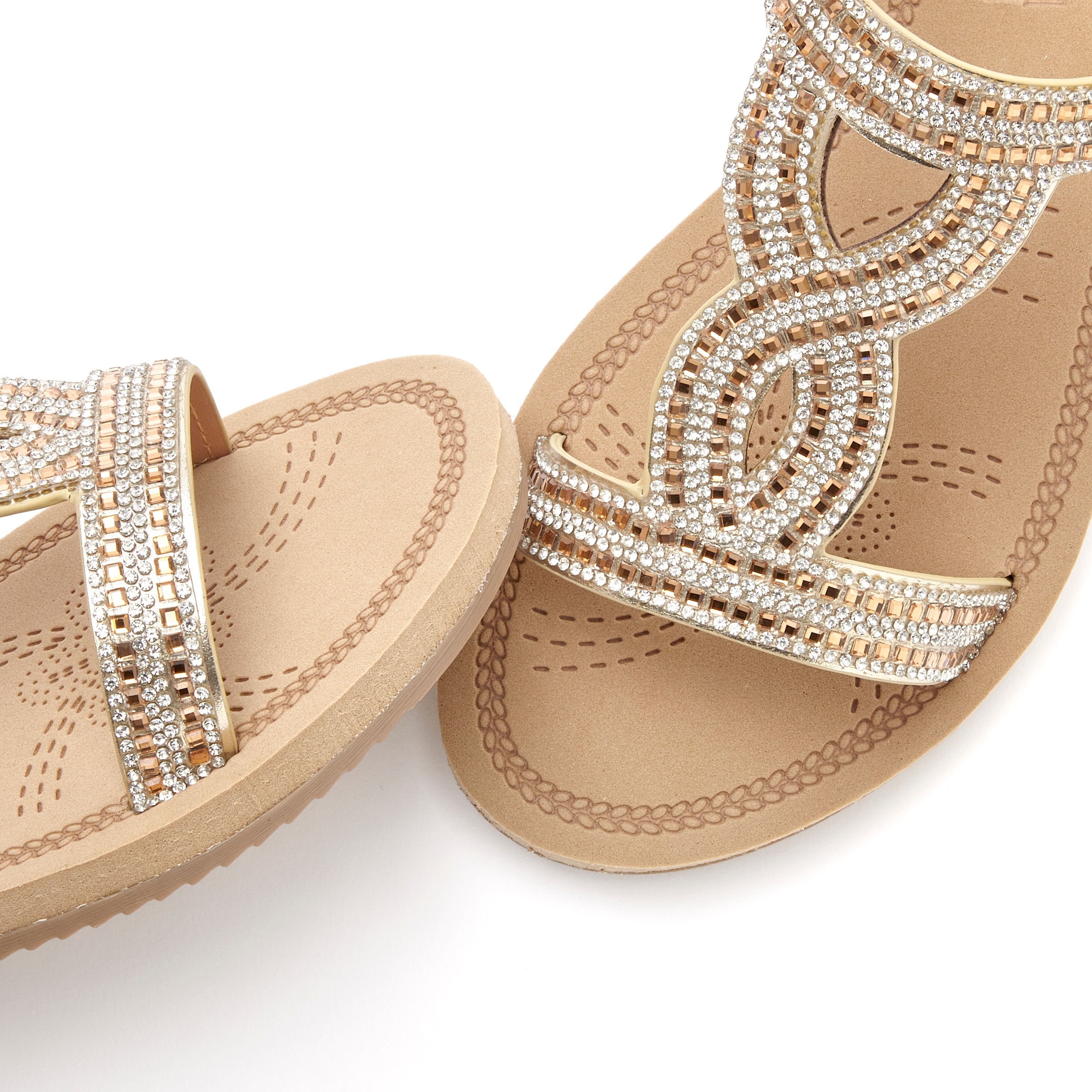 Vivance Sandale »Sandalette, Sommerschuh, offener Schuh«  avec brides élastiques et strass VEGAN