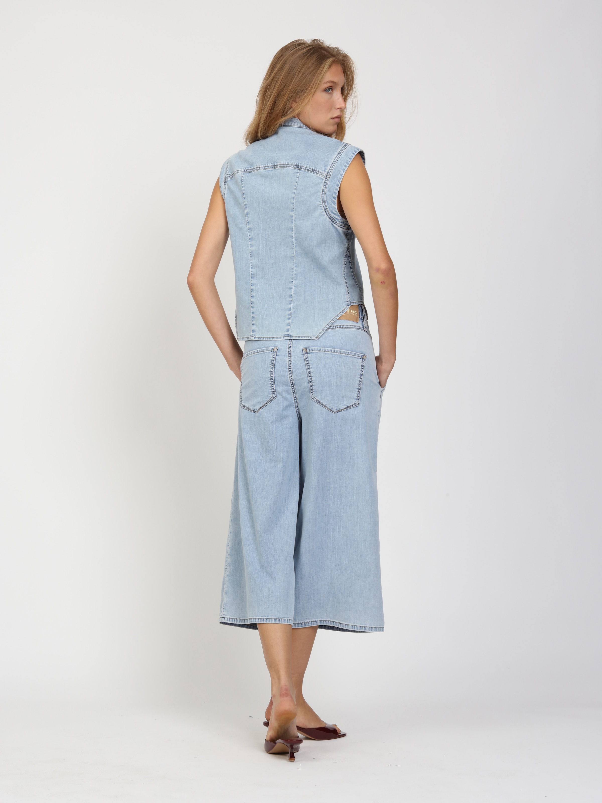 GANG Gilet en jean »94LARA VEST« sans manches, coupe relax