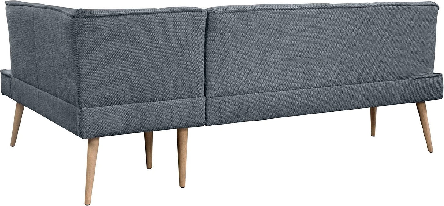 exxpo - sofa fashion Banc d'angle »Latte« couture moderne siège et dossier, confortable et élégant, pied en bois haut