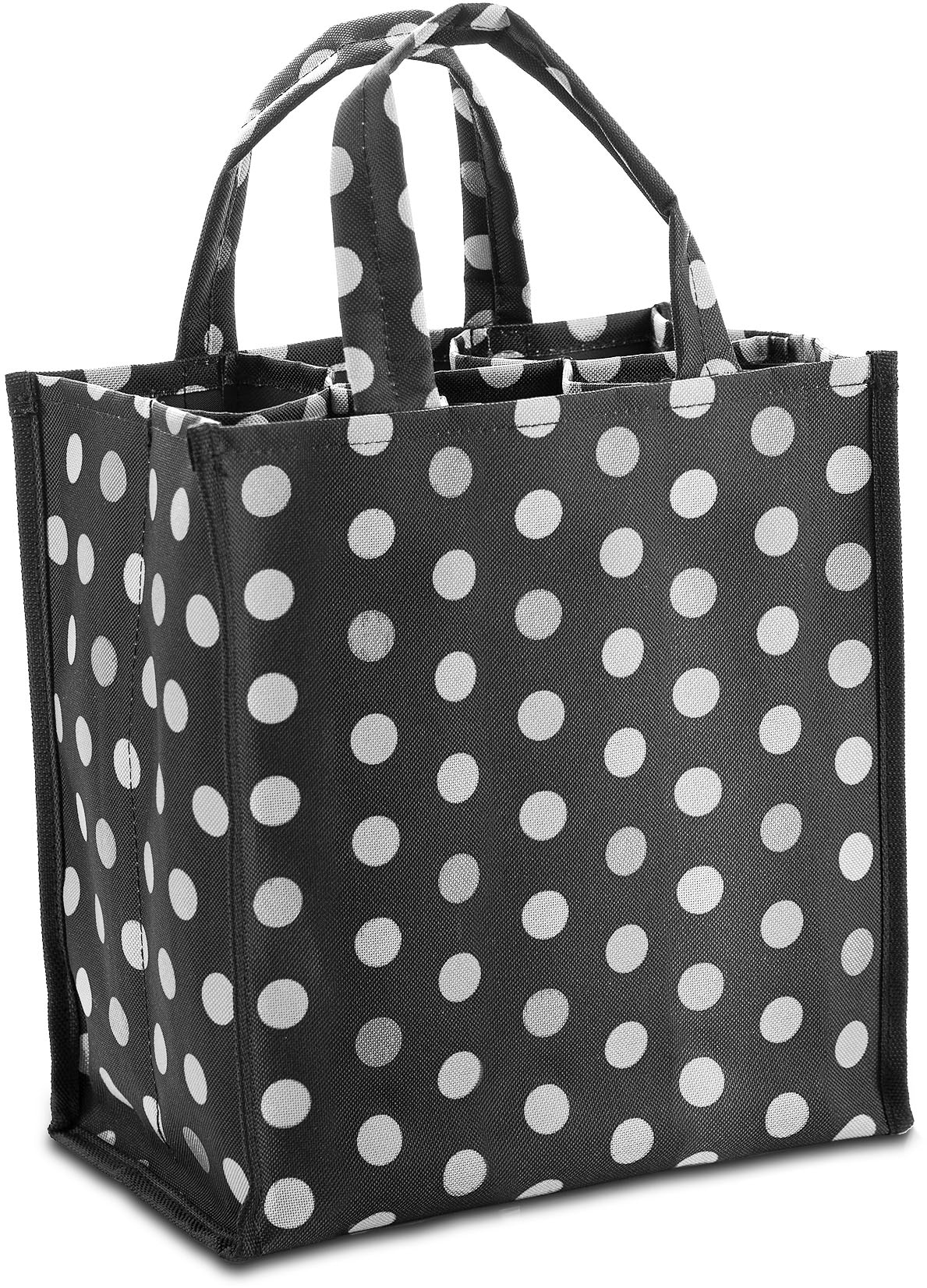 Genius Flaschenkorb »Flaschentasche, grau mit weissen Punkten« praktische Tragetasche zum Transportieren von bis zu 6 Flaschen