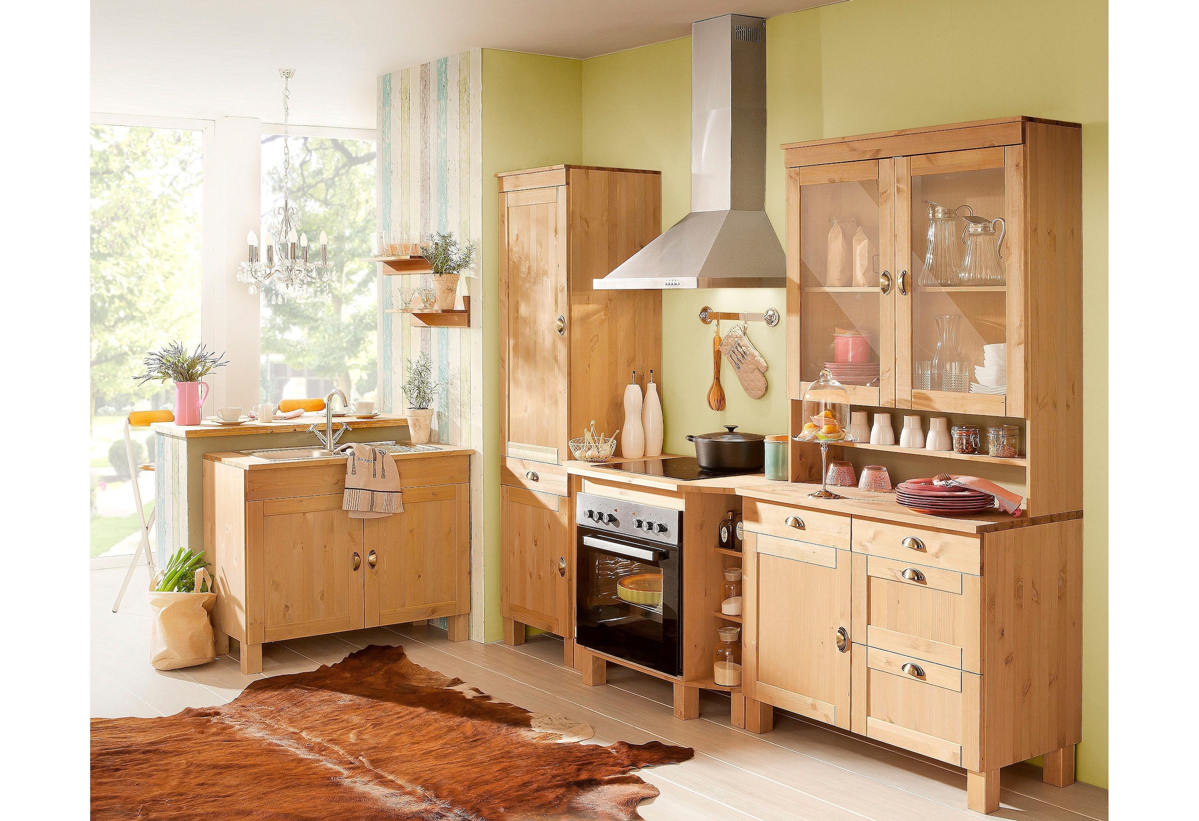 Home affaire Kitchenette »Oslo« Breite 350 cm, in 2 Tiefen, ohne E-Geräte