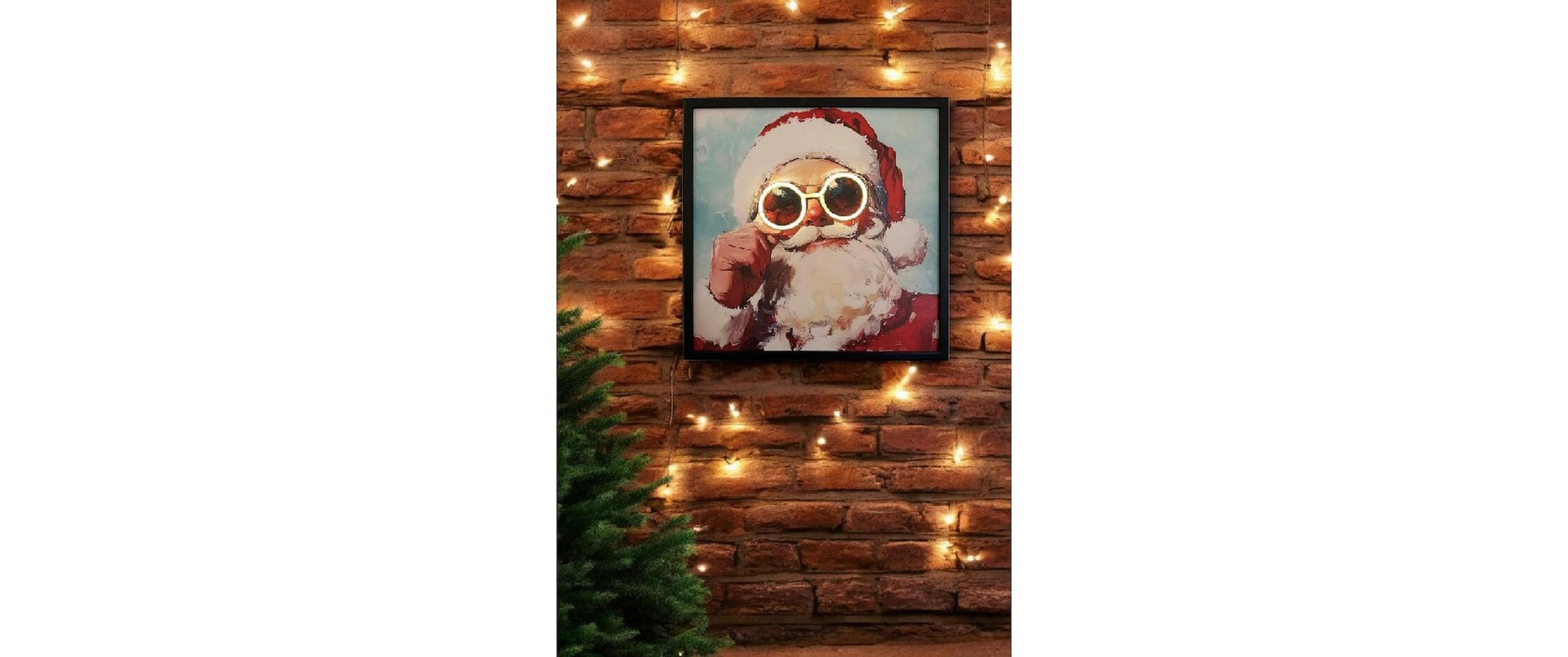   Figurine décorative LED »Bild Santa Neon Brille 46 cm x 46 cm«