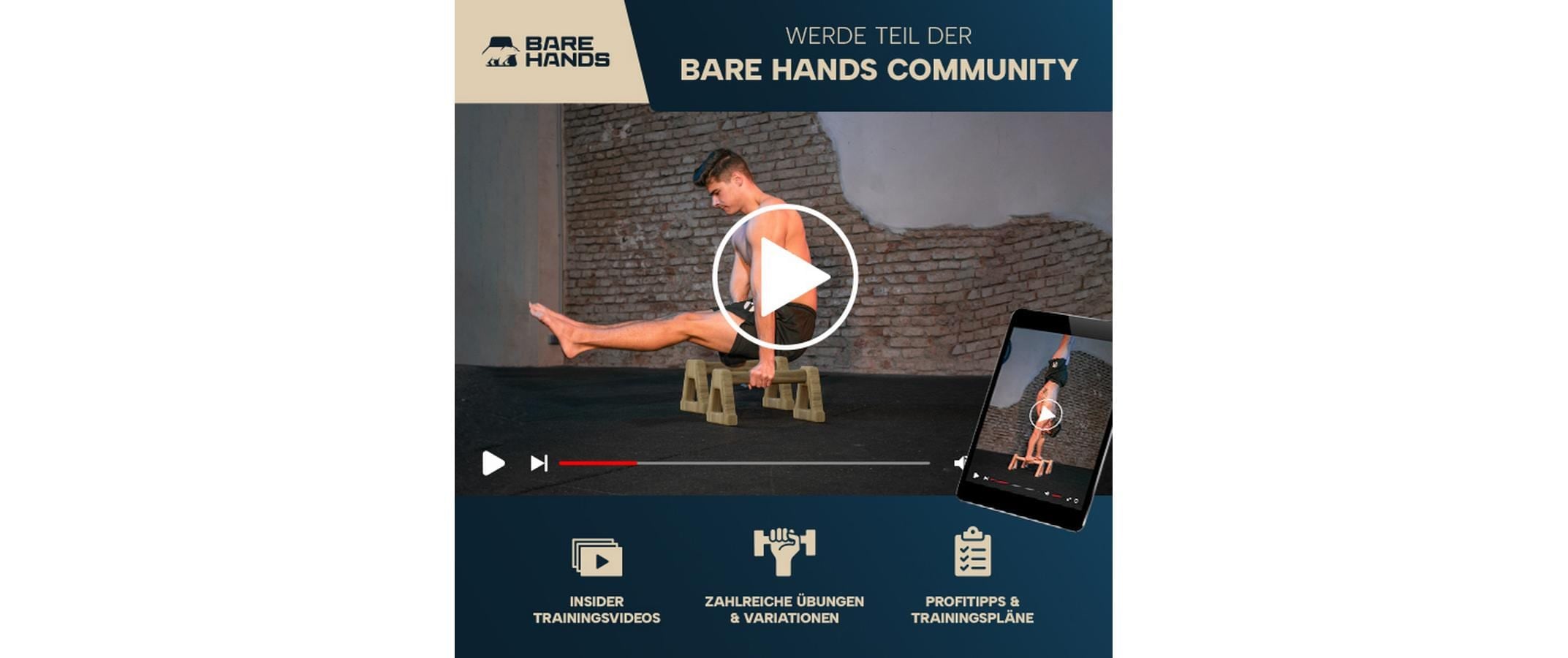   Poignées de pompes »Bare Hands Gr. XL«