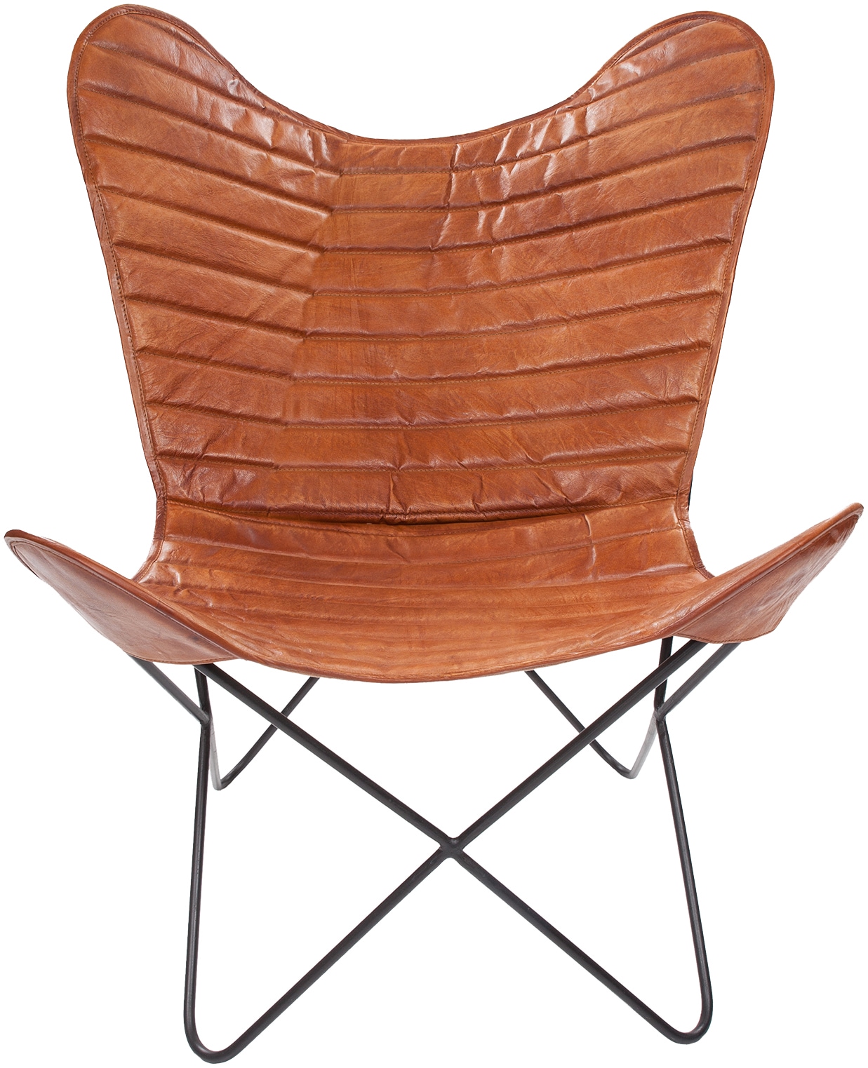 Kayoom 4-Fussstuhl »Schmetterling Stuhl Santiago, Schmetterlingsstuhl aus Leder« () 1 Stk.pflegeleicht, hochwertig, hochwertig verarbeitet, hoher Sitzkomfort