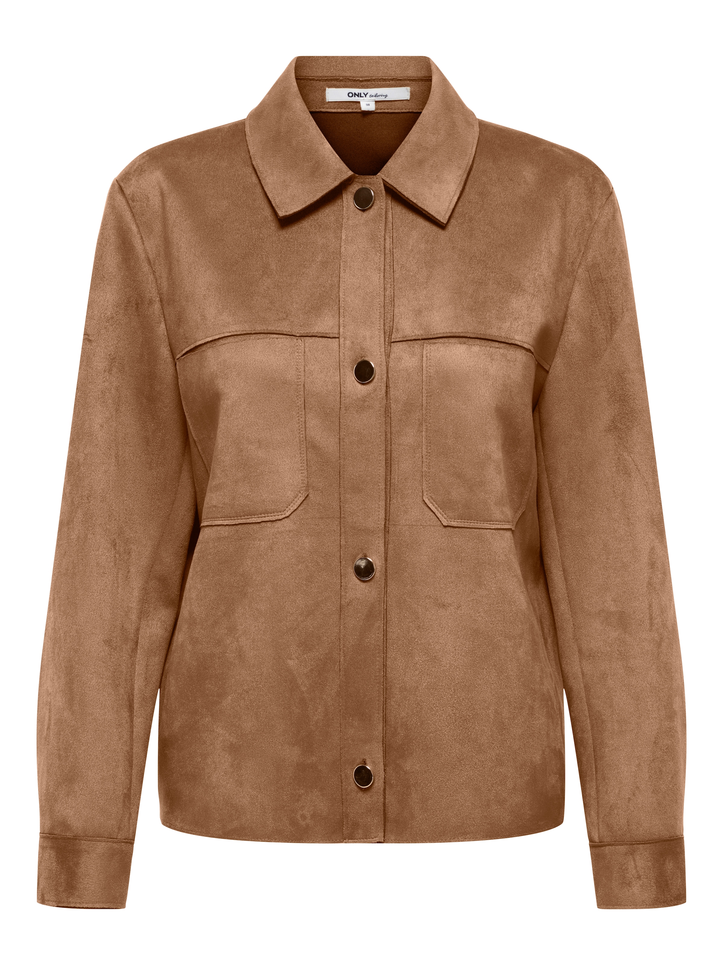 ONLY Blouse chemise »ONLMIRA L/S FAUX SUEDE SHIRT PNT« Materialmix, regular fit