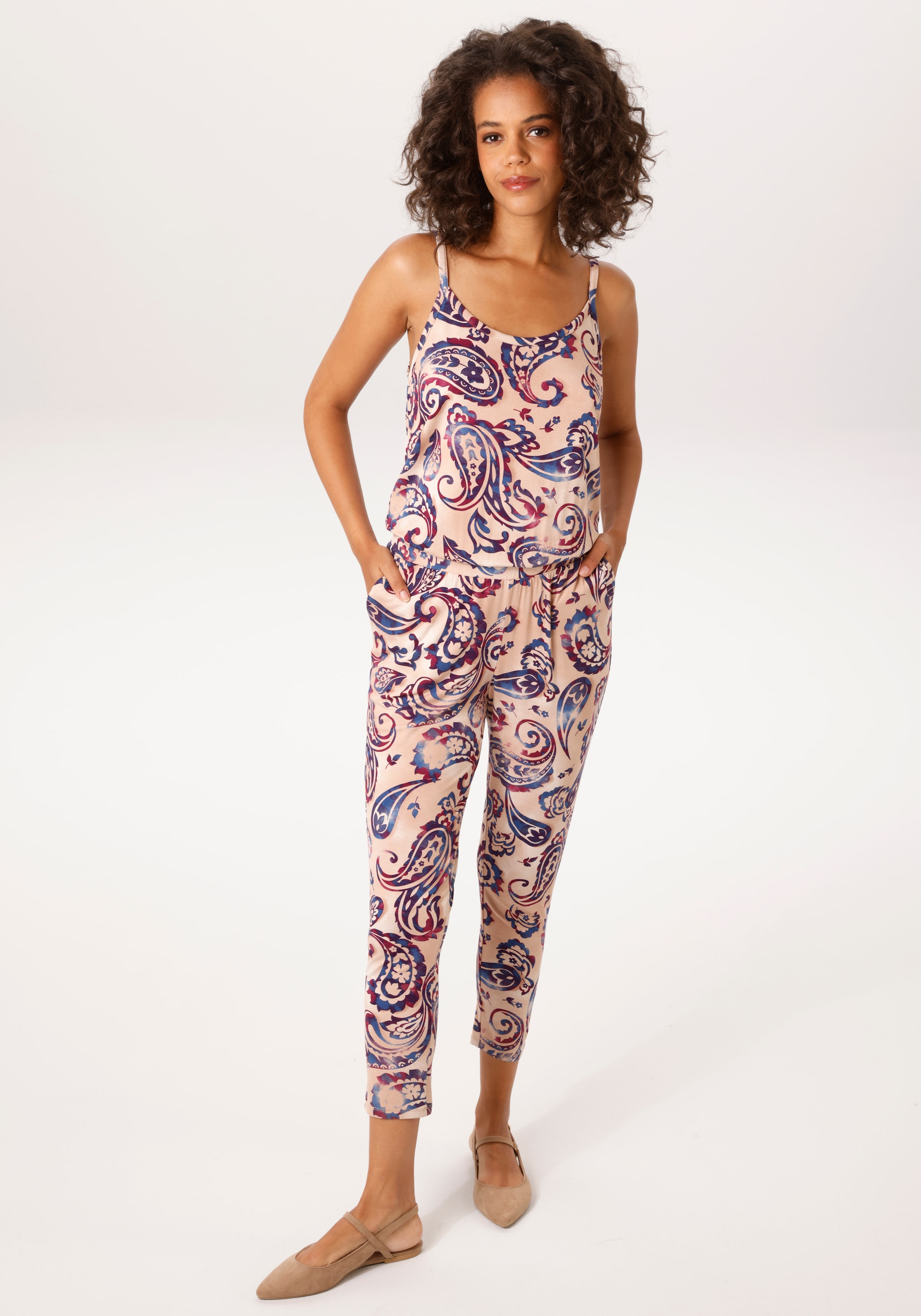 Aniston CASUAL Overall mit grossflächigem Paisley-Muster im Batik-Look - NEUE KOLLEKTION