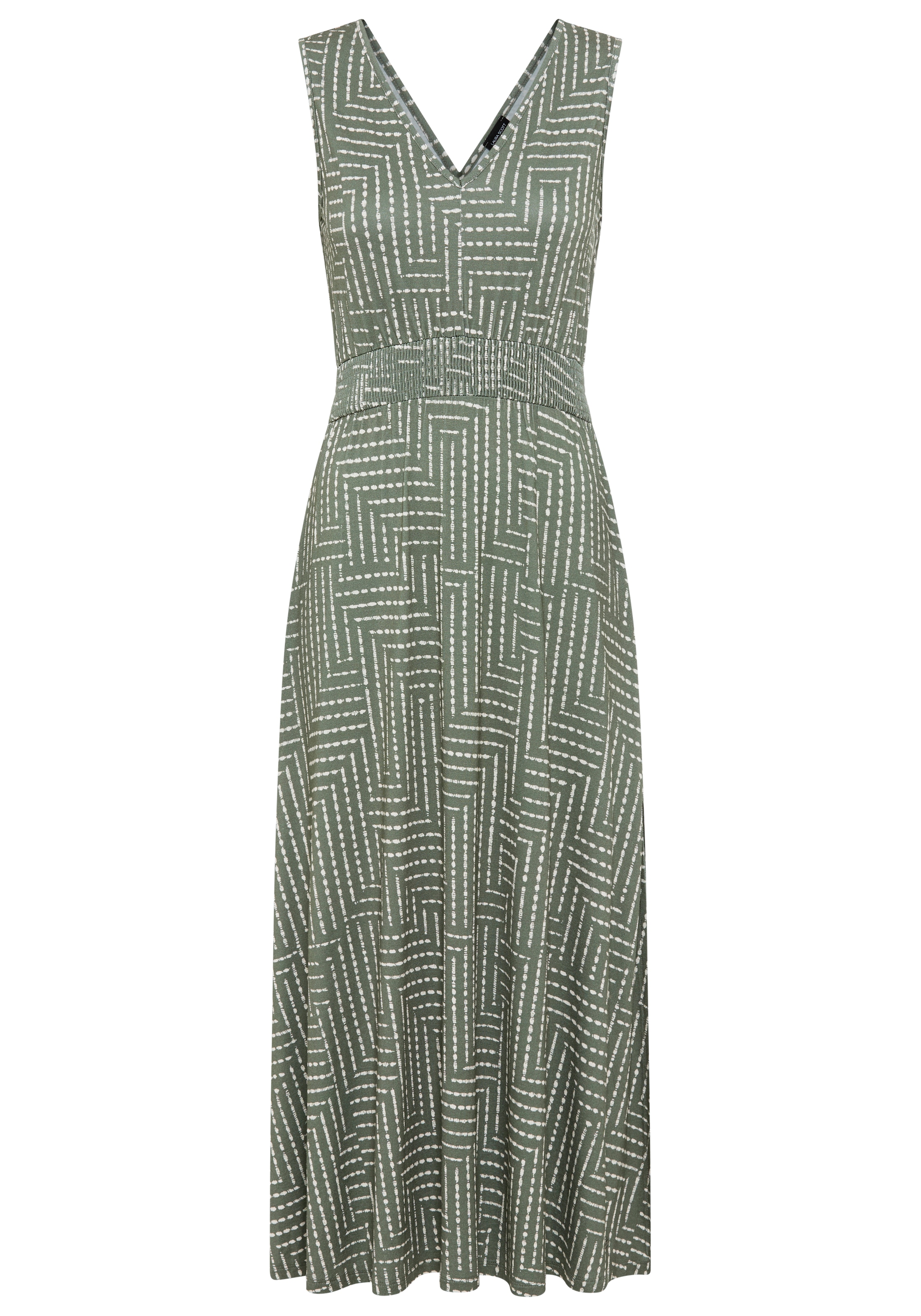 Laura Scott Robe d'été gemusterte Optik, aus Viskose und Elasthan, mit V-Ausschnitt