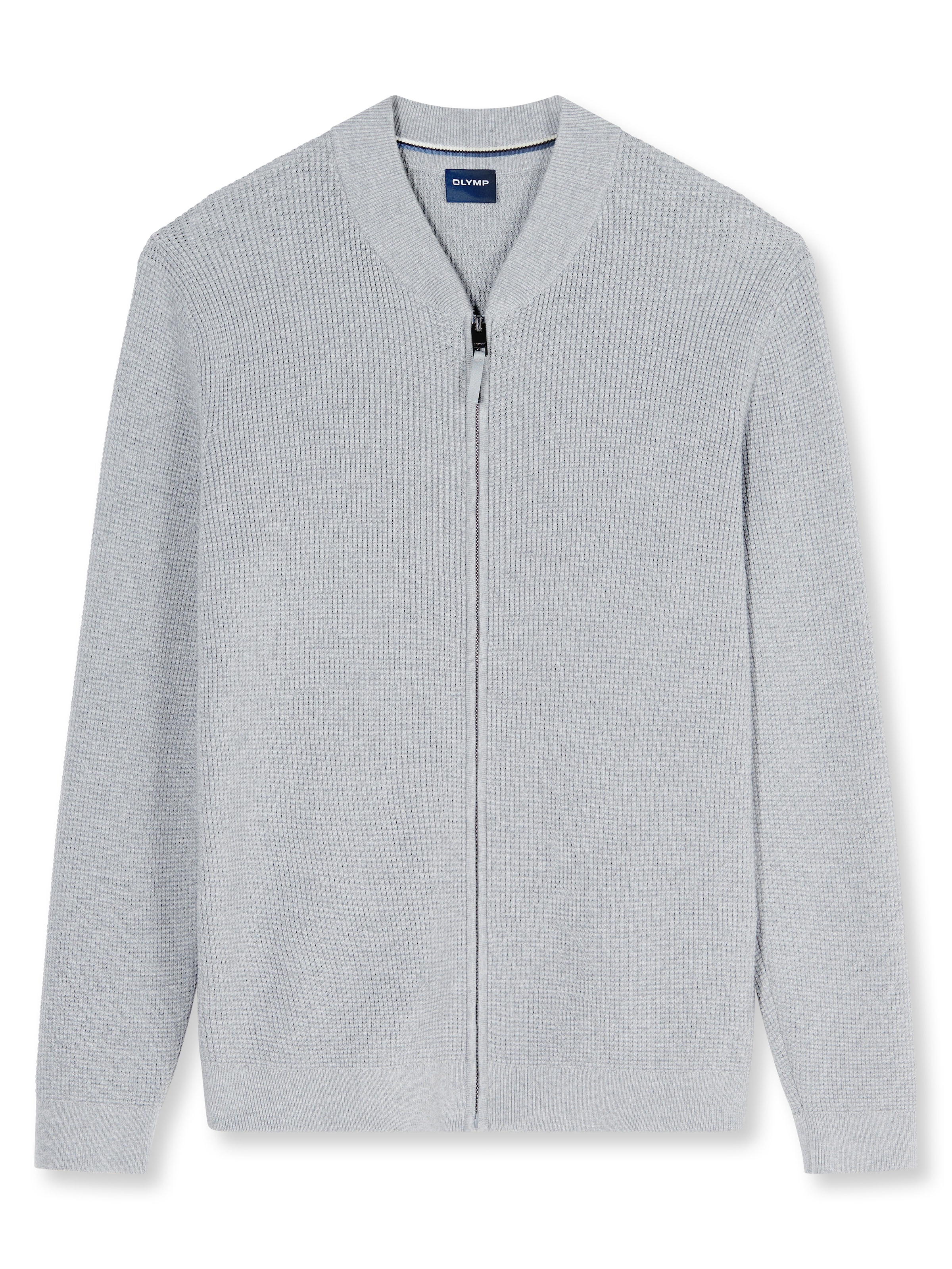 OLYMP Cardigan »Casual« Baumwollmix, Rippkragen, Regular Fit