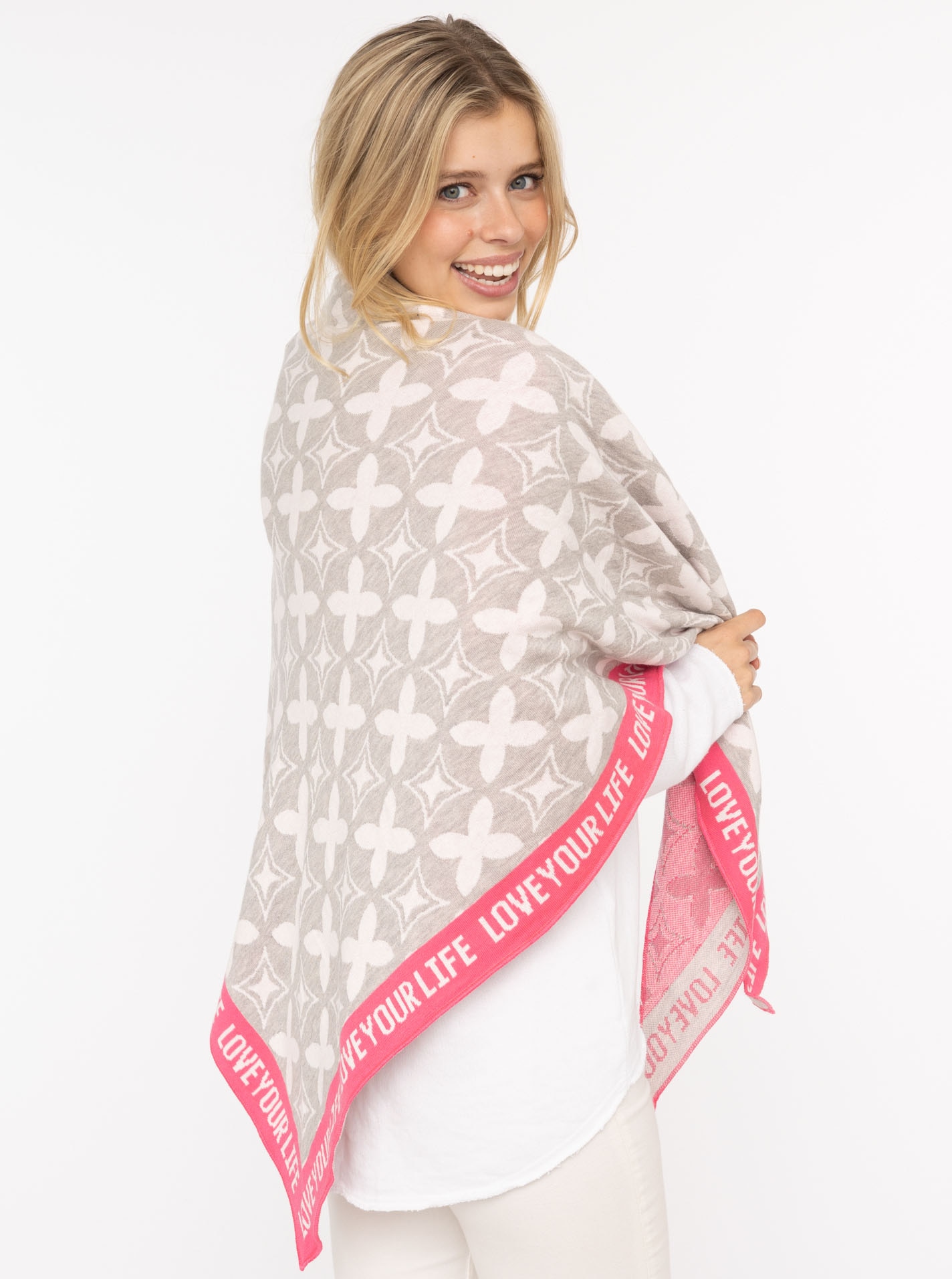 Zwillingsherz Dreieckstuch »"Classy-ZH"« Feinstrick, klassisches Muster, positiv Botschaft, wärmend