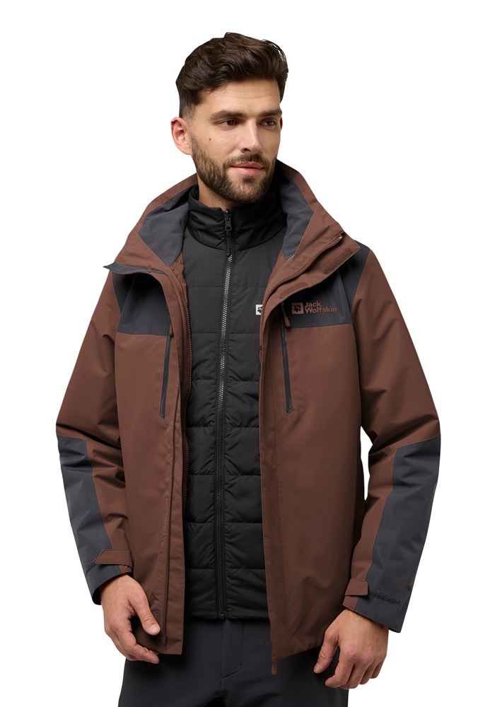 Jack Wolfskin 3-in-1-Funktionsjacke »JASPER 3IN1 JKT M« mit Kapuze 3in1, wasserdicht, Übergangsjacke