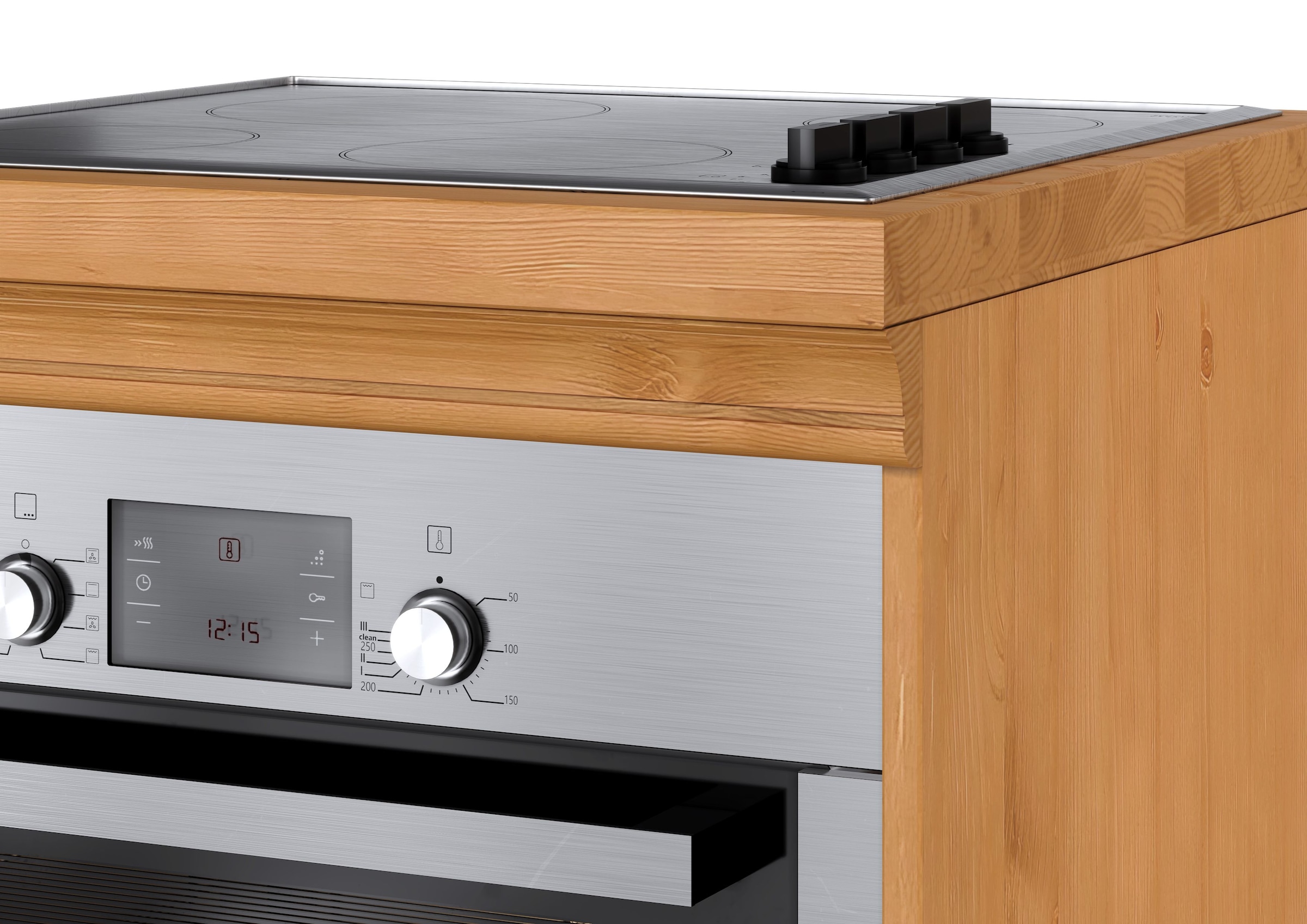 Home affaire Armoire encastrée pour cuisinière »Rügen« Breite 60 cm, Kiefer massiv, Nischenmass Herd B/T/H 56,7/54,2/60,5 cm