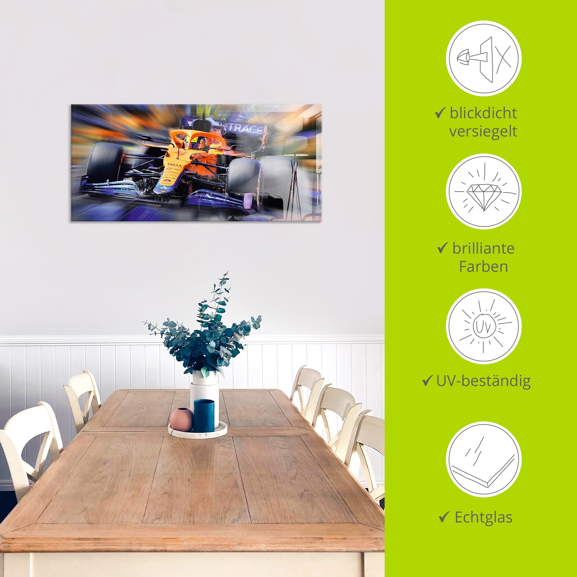 Artland Tableau en verre »Papaya zählt !« 1 cuis tlg. in verschiedenen Grössen