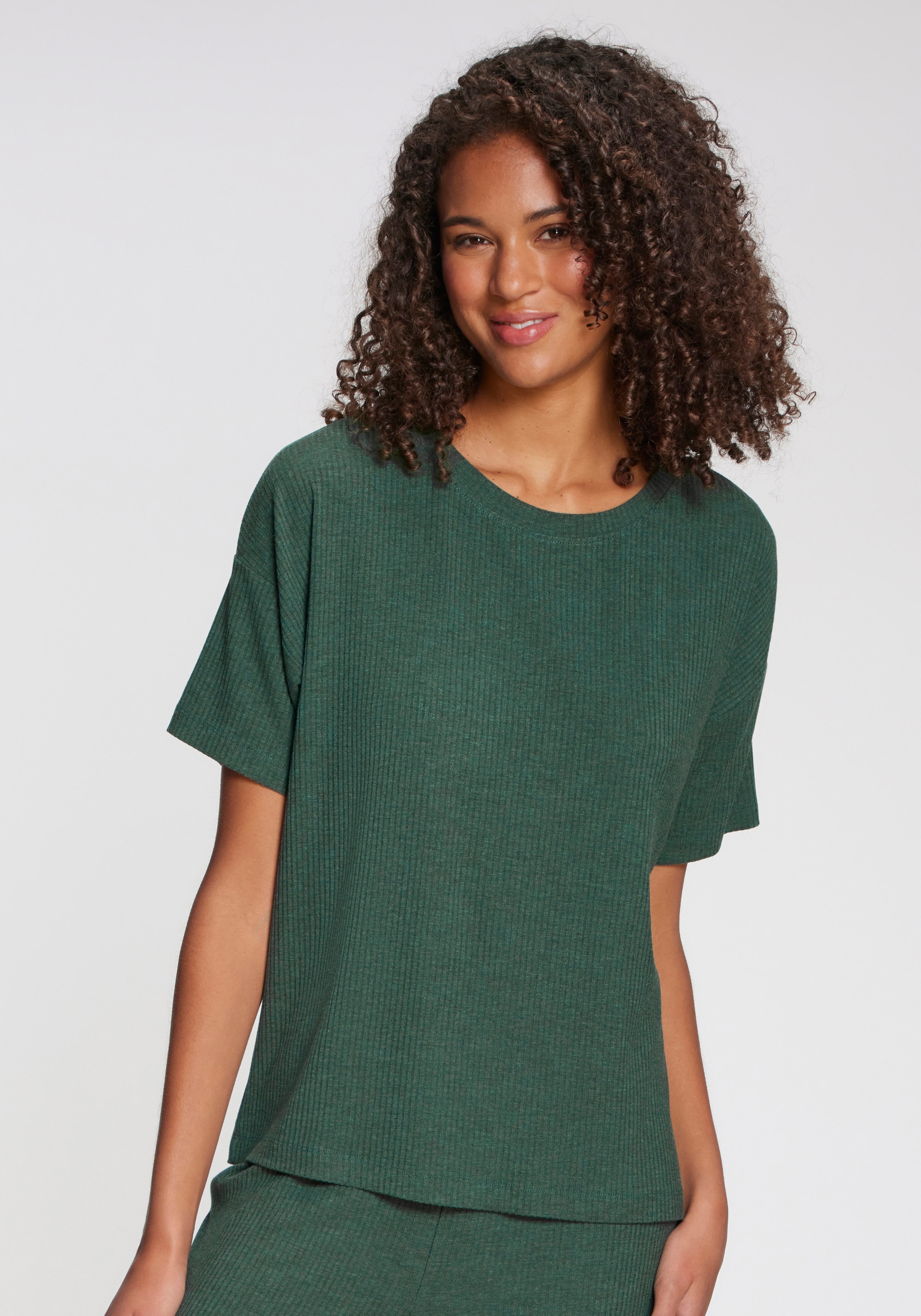 s.Oliver Pyjamaoberteil , Aus weicher Rippqualität
