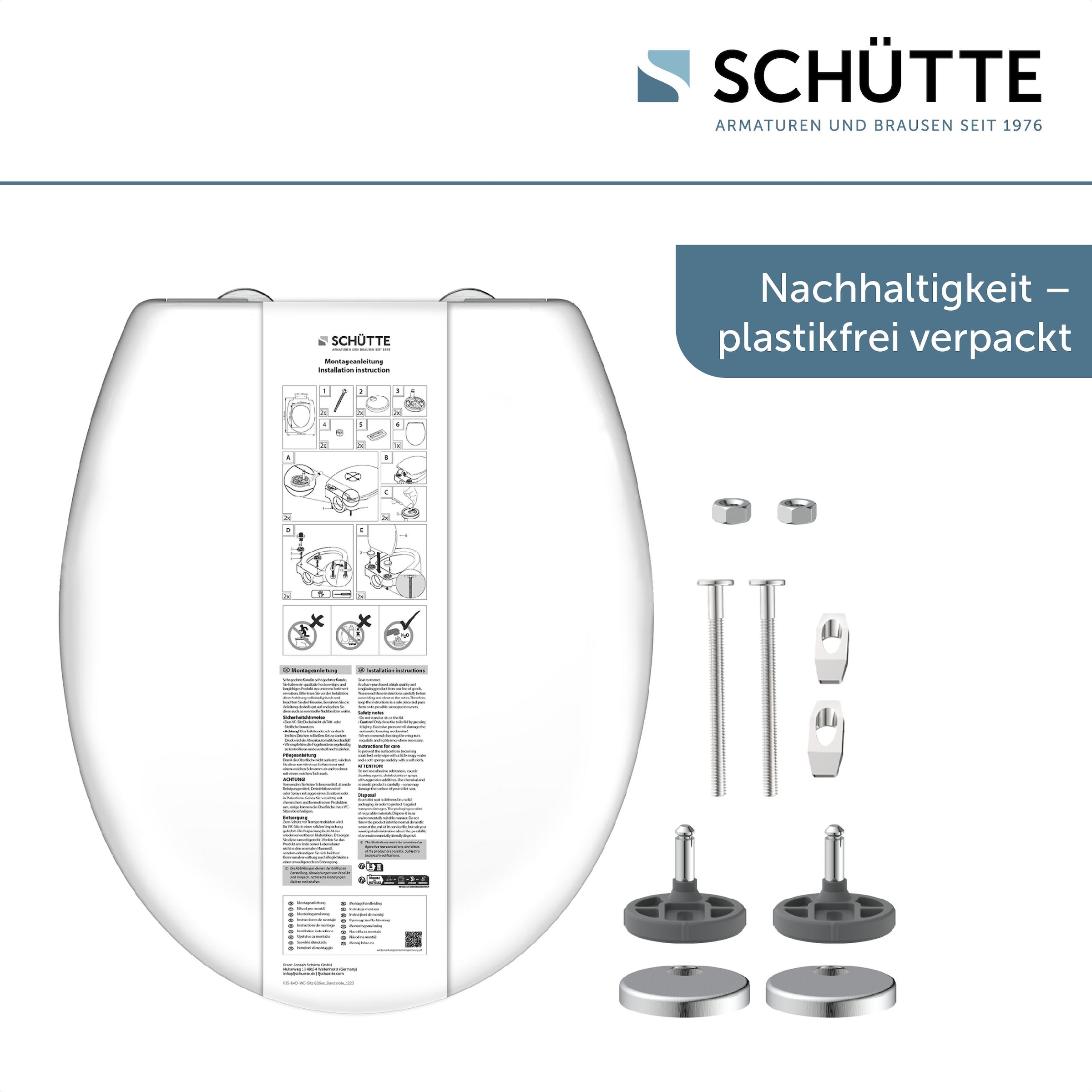 Schütte WC-Sitz »WHITE« Duroplast, mit Absenkautomatik und Schnellverschluss