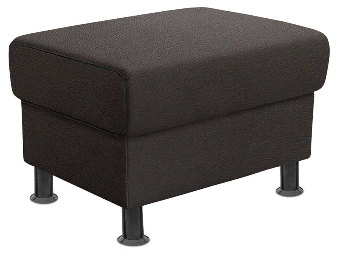 TRENDMANUFAKTUR Tabouret »Rondo, Polsterhocker zur Serie, Breite 67 cm, Füsse schwarz« Pouf au choix avec ressort à noyau, disponible en différentes housses