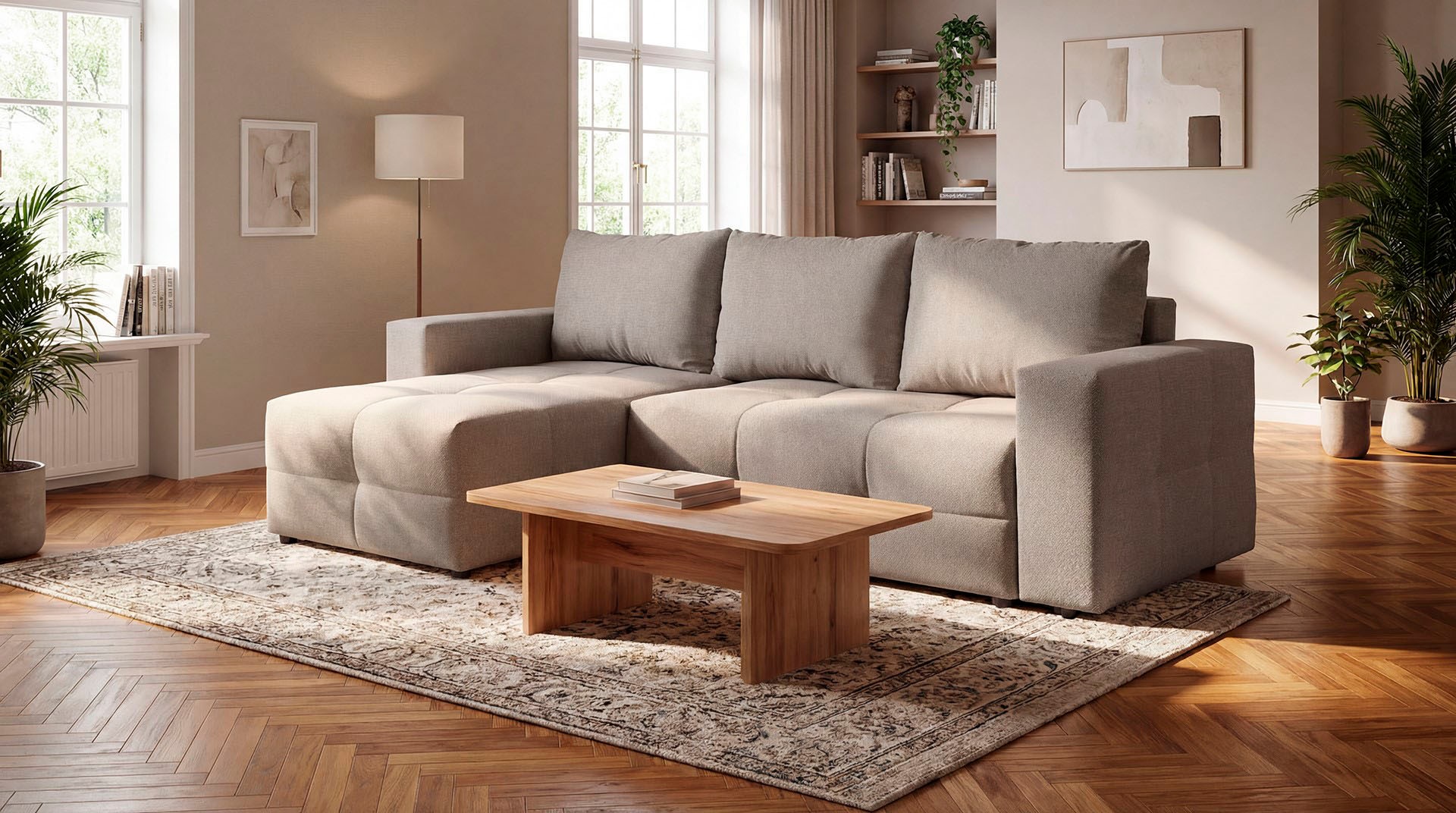 exxpo - sofa fashion Canapé d'angle Praktische Funktionsecke mit Federkern, Bettfunktion und Stauraum