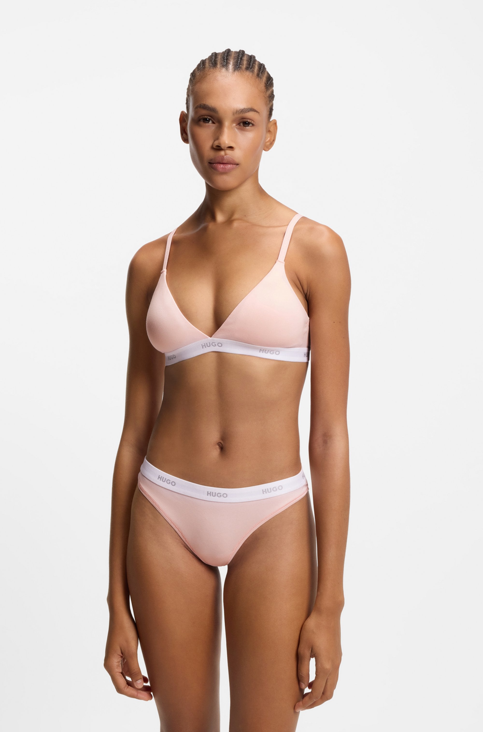 HUGO Underwear Soutien-gorge triangle »aus Stretch-Baumwolle mit Logo-Unterbrustband« mit herausnehmbaren Polstern, geformte Körbchen