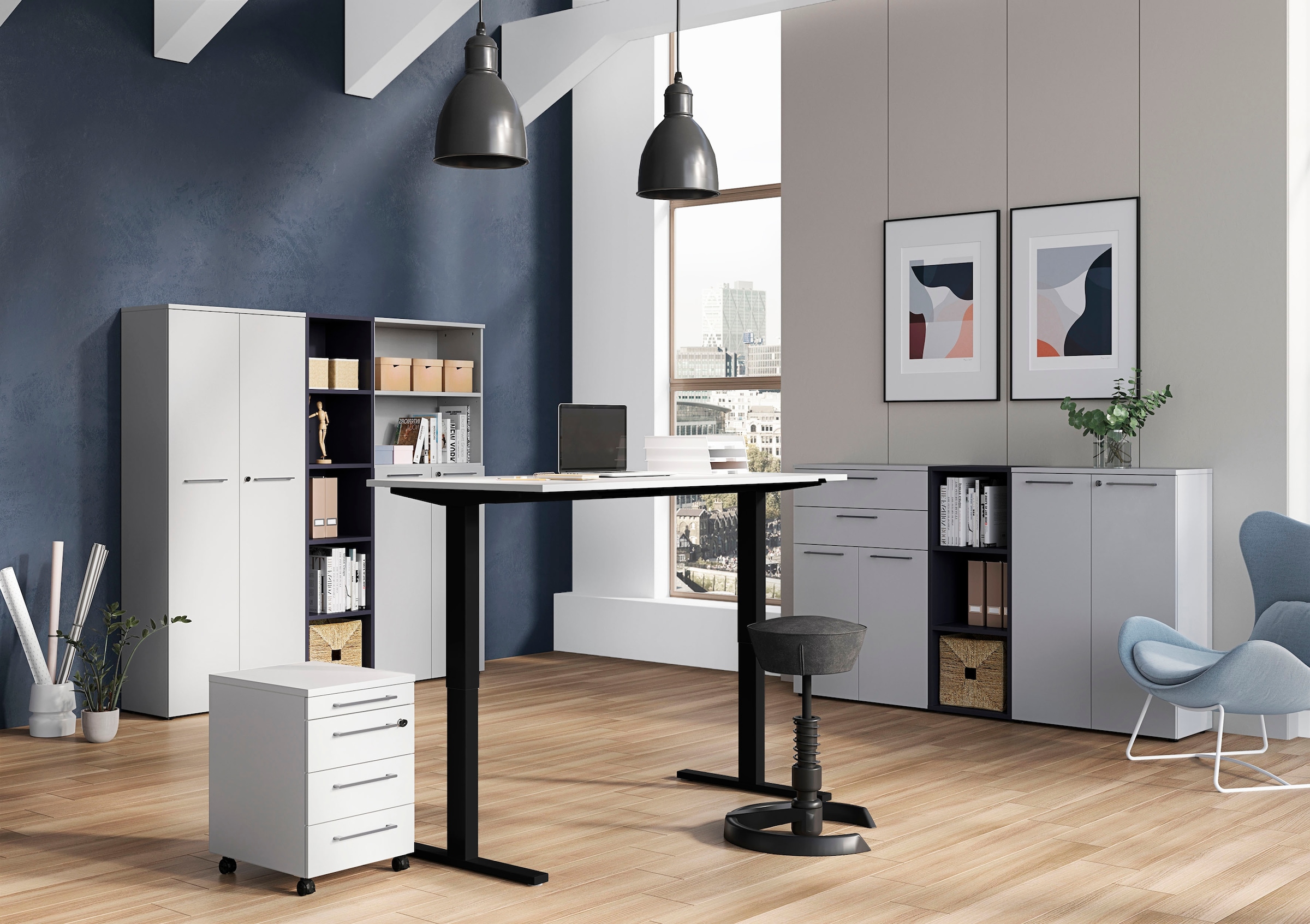 GERMANIA Étagère à dossiers »GW-Agenda Aktenregal« mit verstellbaren Einlegeböden, Breite 45 oder 80 cm, Made in Germany