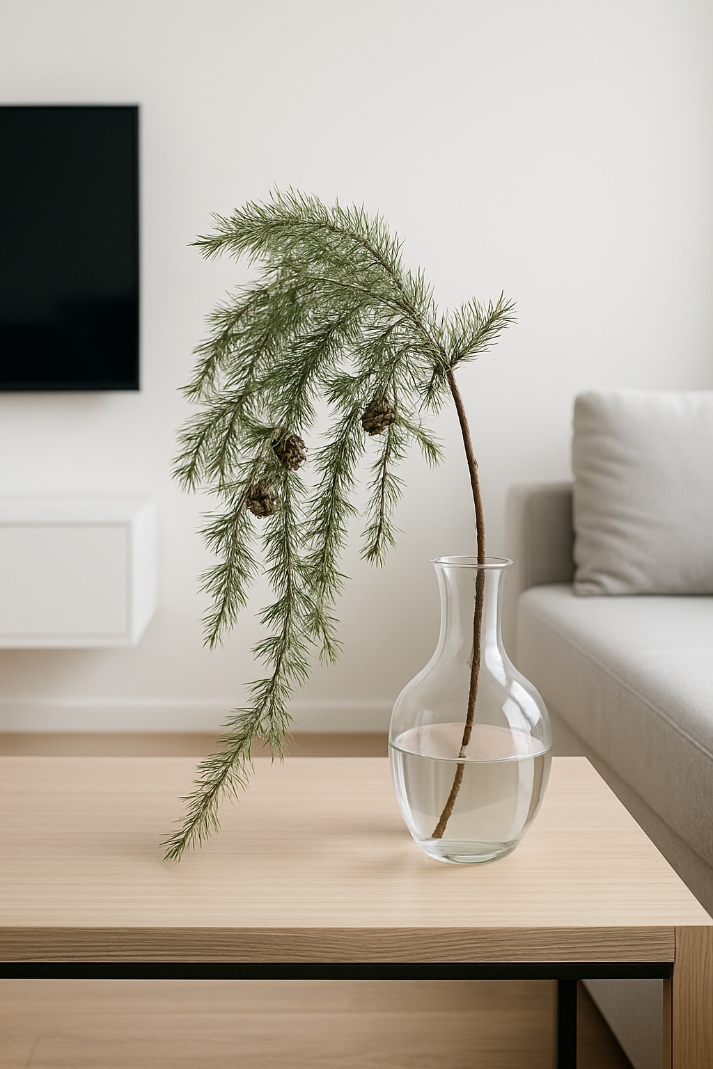 I.GE.A. Kunstzweig »Kieferhänger« Kieferzweig hängend mit Zapfen Schnee geeist Kunsttanne Deko Dekozweig