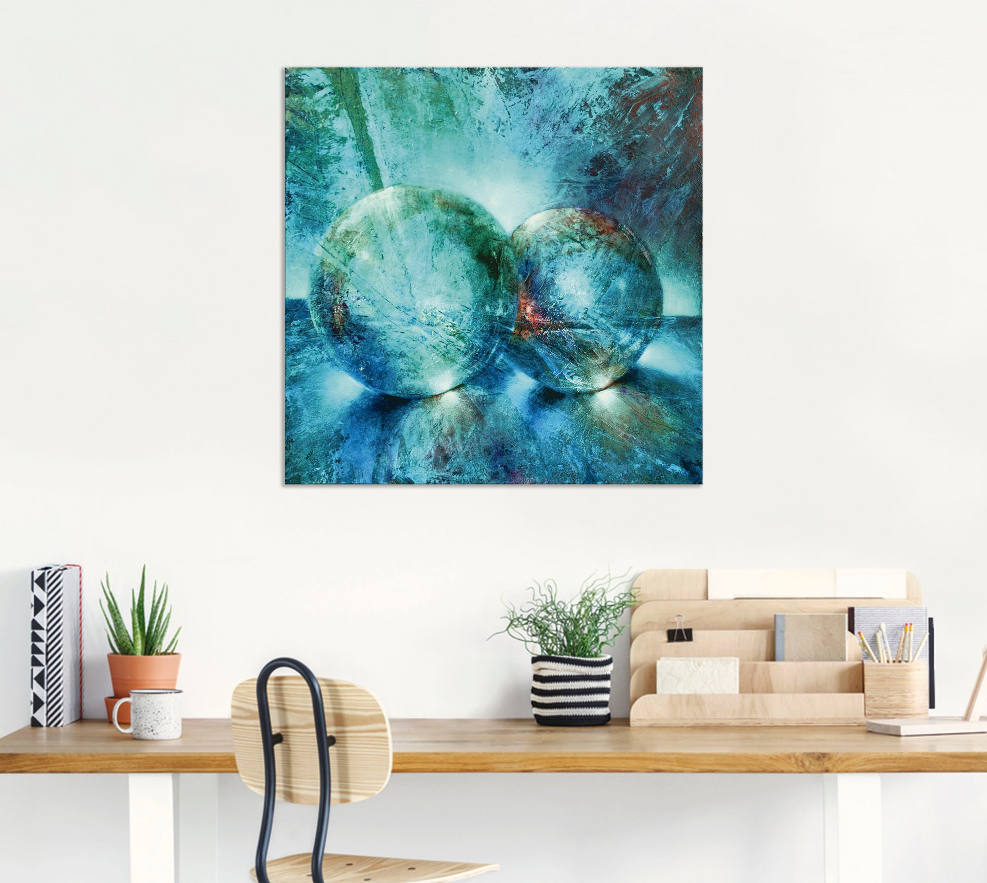 Artland Wandbild »Zwei blaue Murmeln_« Muster 1 Stk. tlg. als Alubild, Leinwandbild in verschied. Grössen