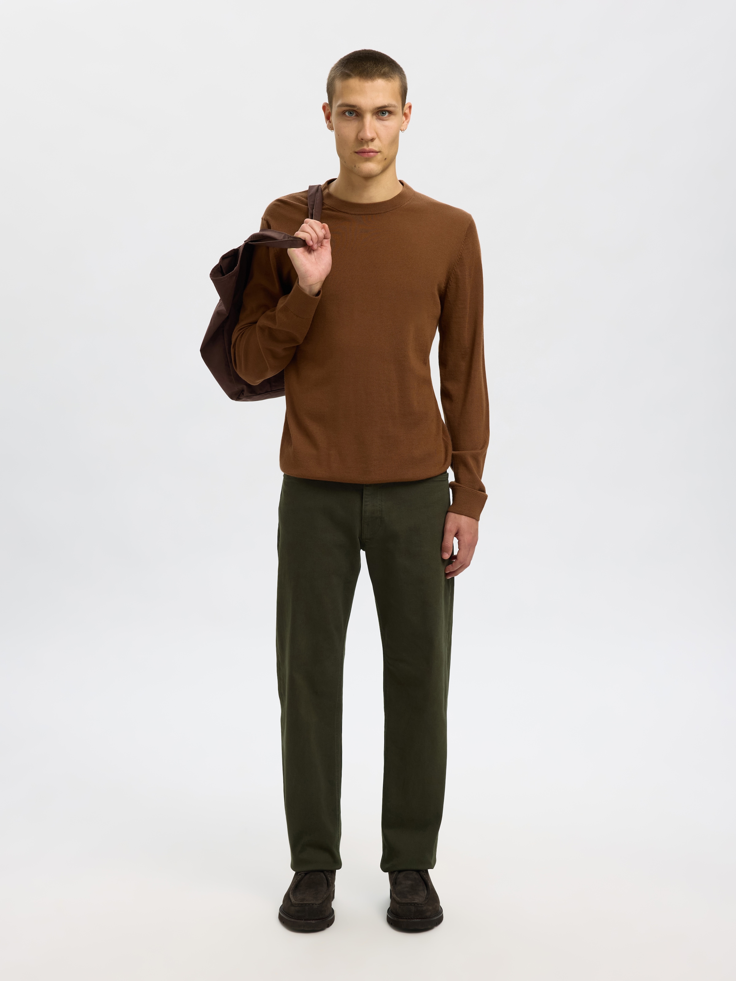 SELECTED HOMME Strickpullover »SLHTRAY LS KNIT MERINO CREW NECK NOOS«